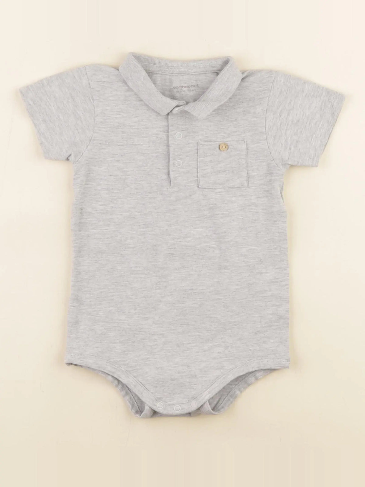 Vertbaudet - body à col gris - 18 mois