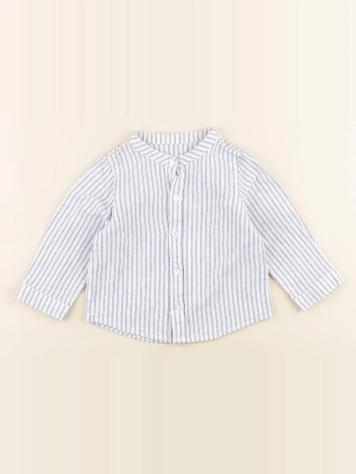 Vertbaudet - chemise blanc, bleu - 12 mois