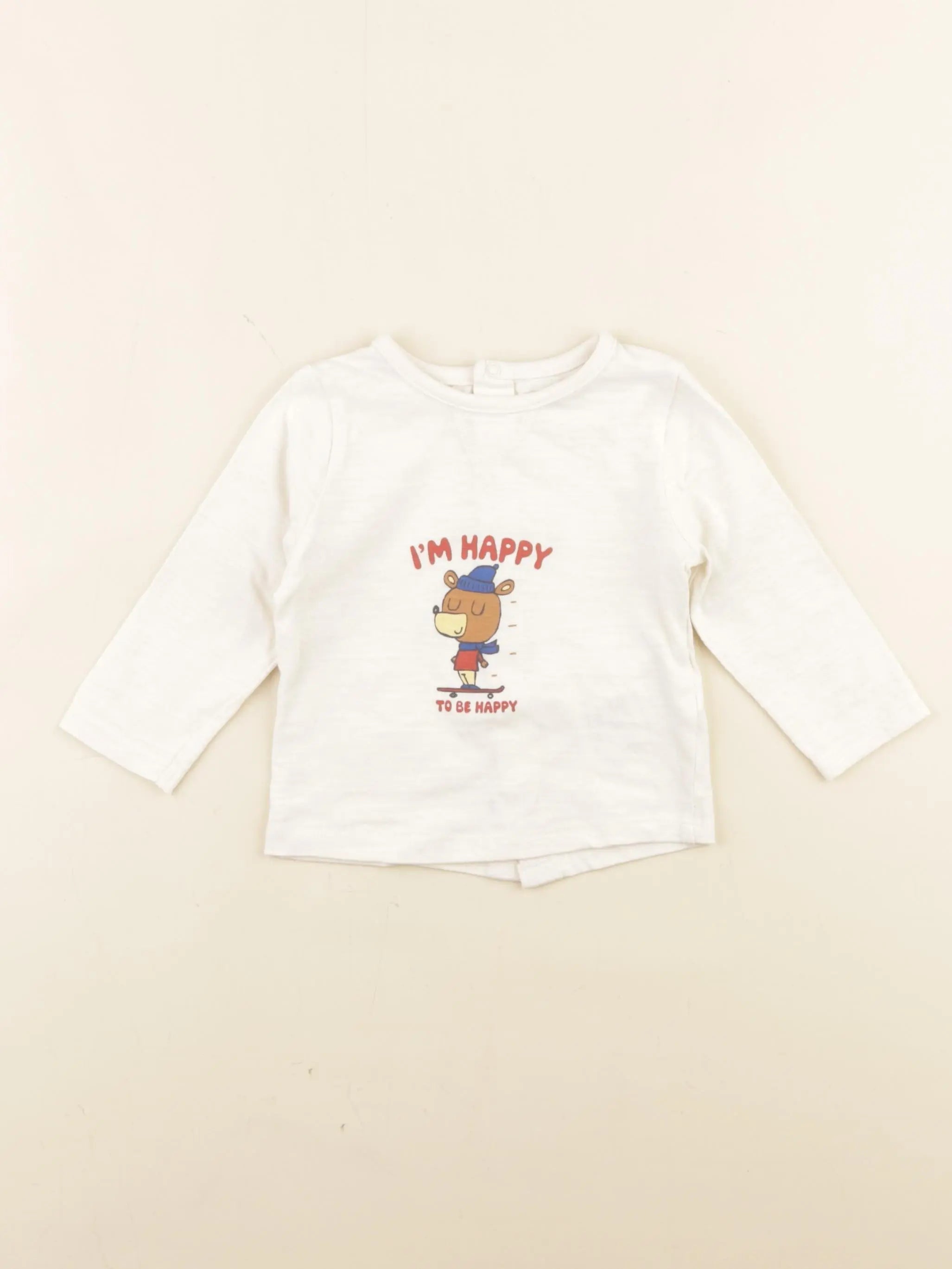 Vertbaudet - tee-shirt beige - 6 mois