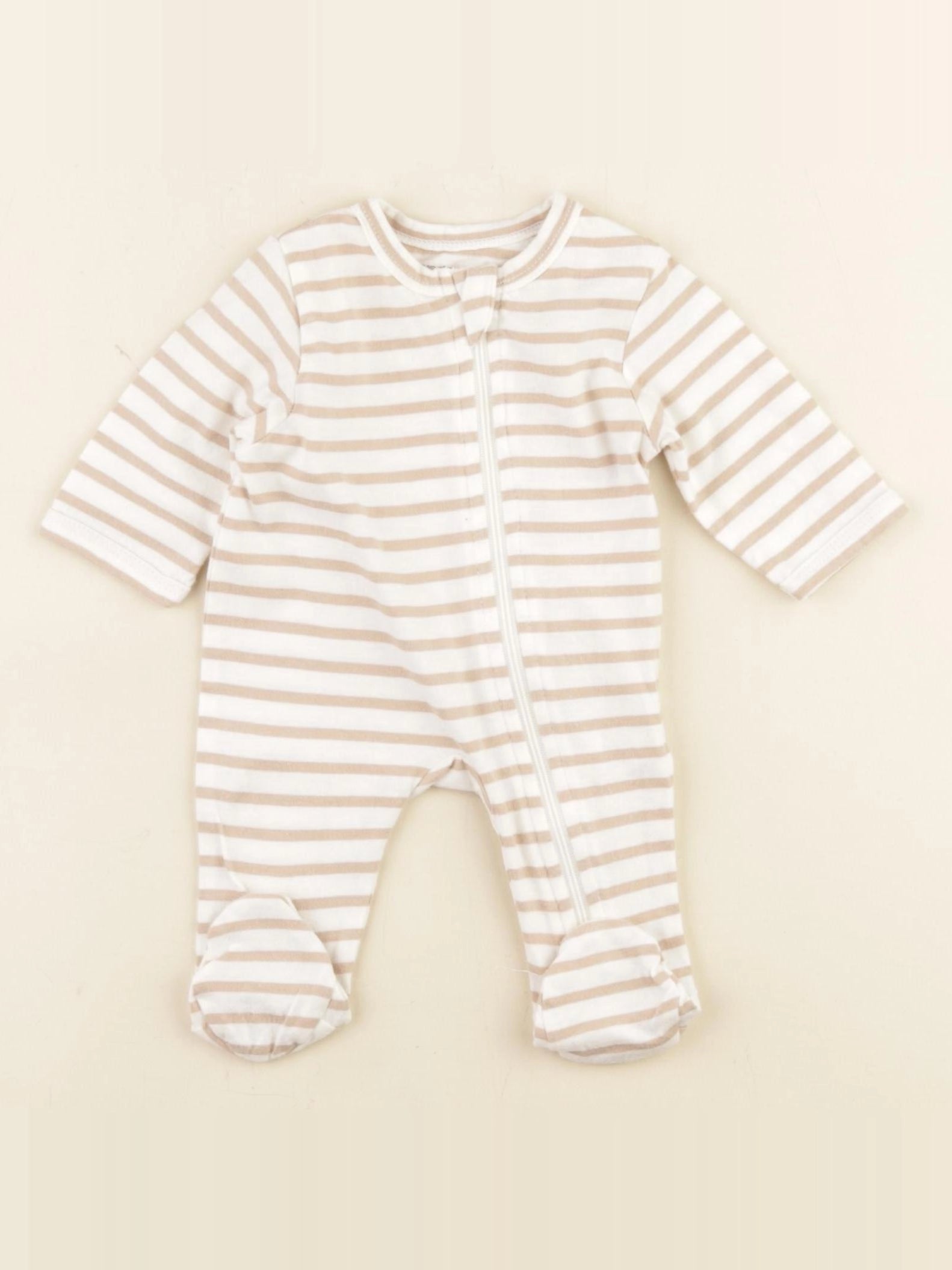 Vertbaudet - pyjama coton beige - 0 mois