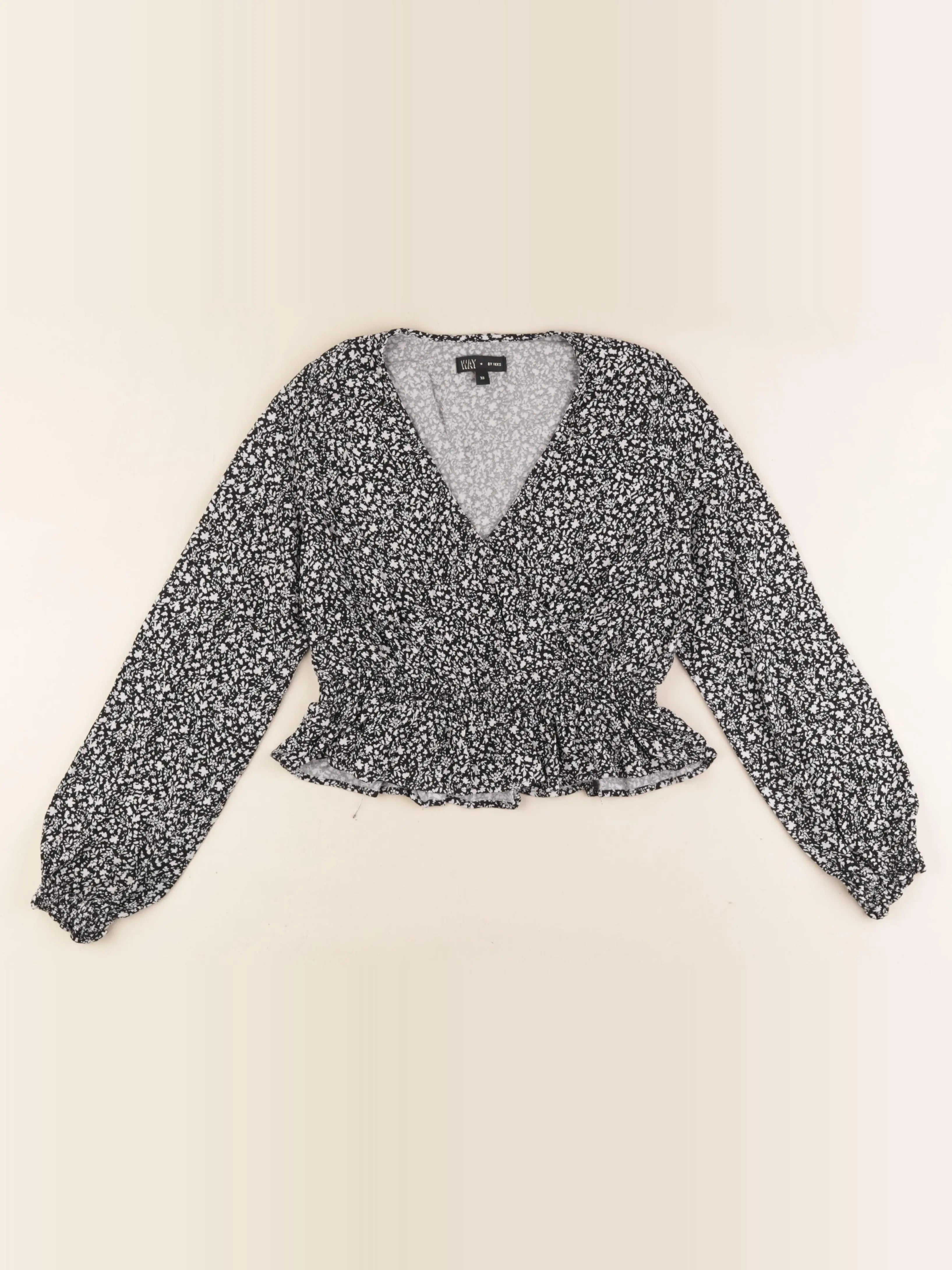 IKKS - blouse noir, blanc - 12 ans