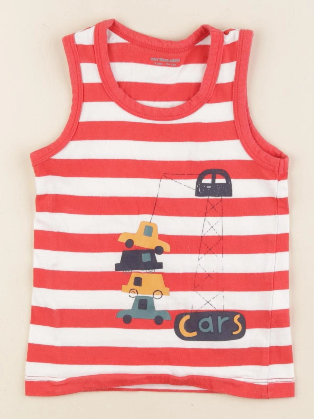 Vertbaudet - débardeur rouge - 3 ans