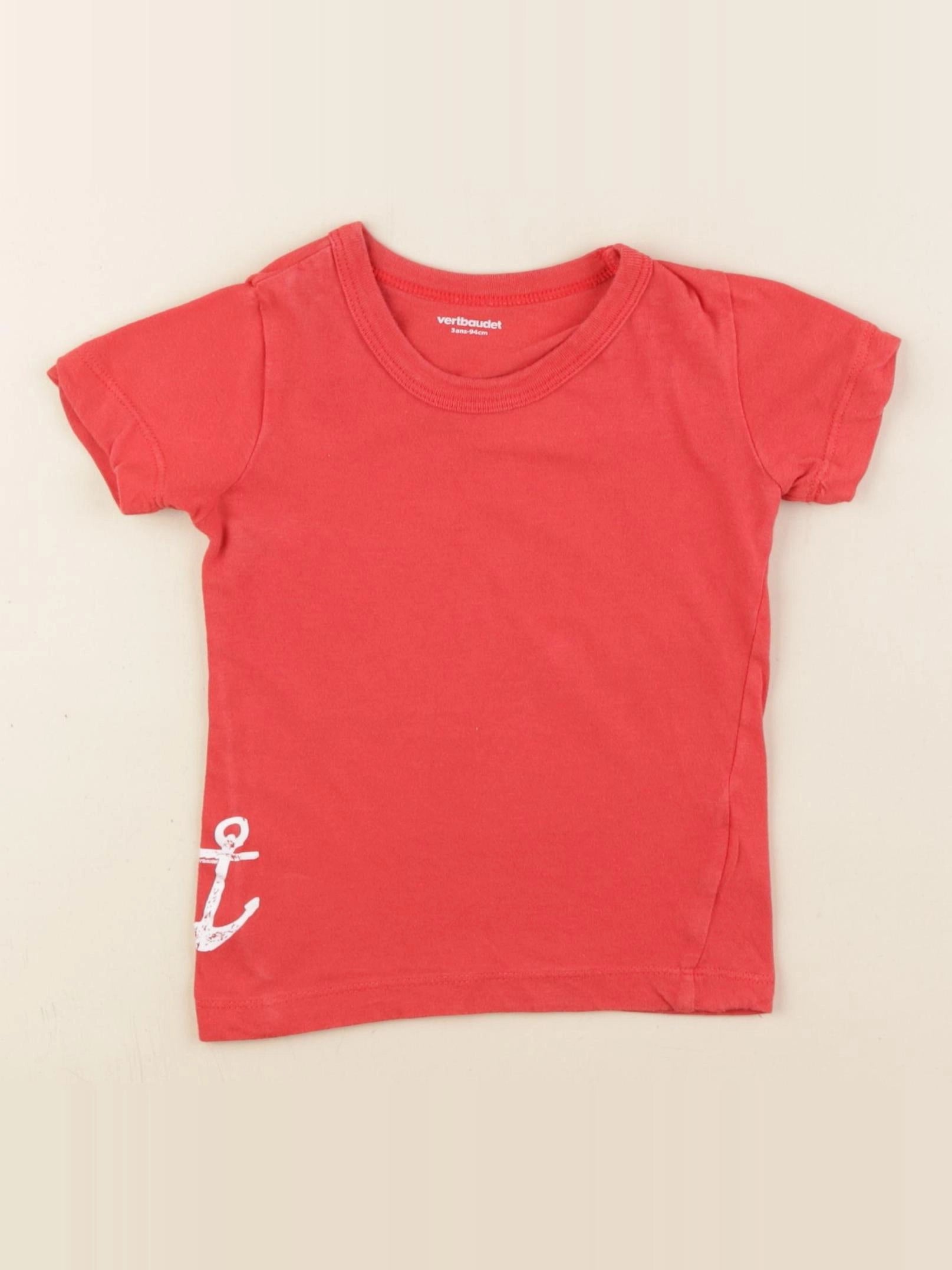 Vertbaudet - tee-shirt rouge - 3 ans