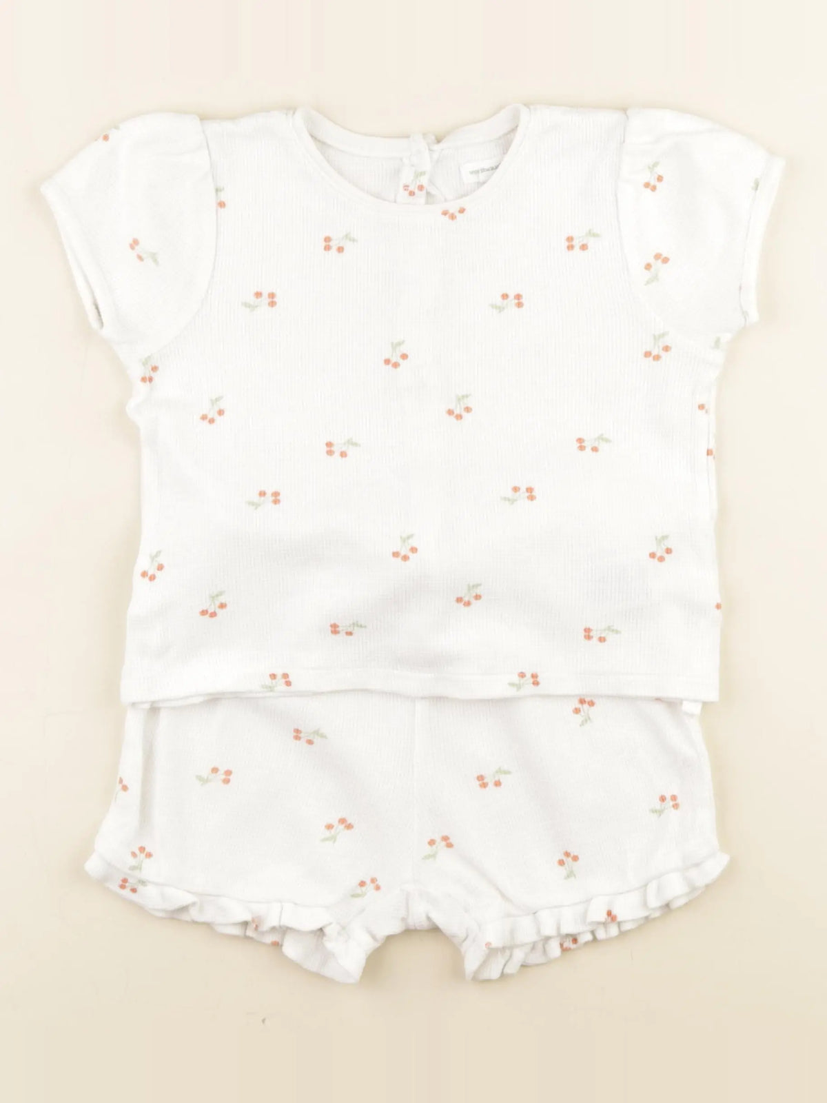 Vertbaudet - pyjama coton blanc, orange - 3 ans