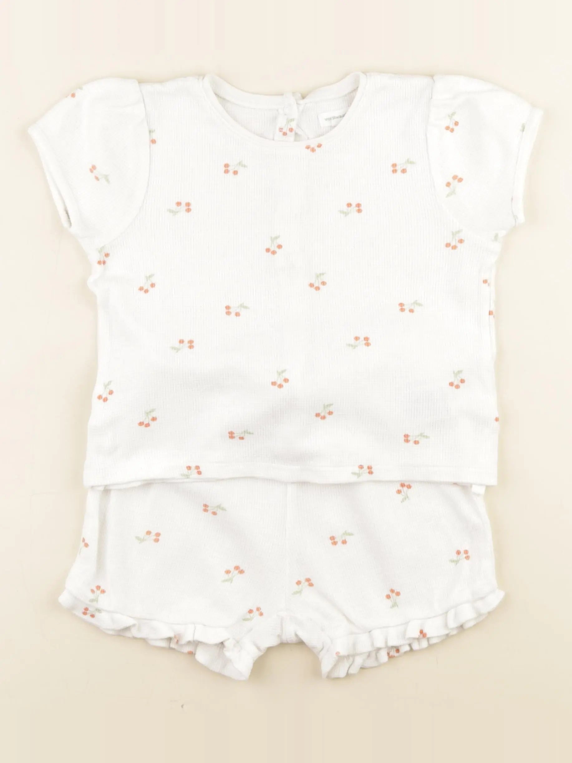 Vertbaudet - pyjama coton blanc, orange - 3 ans