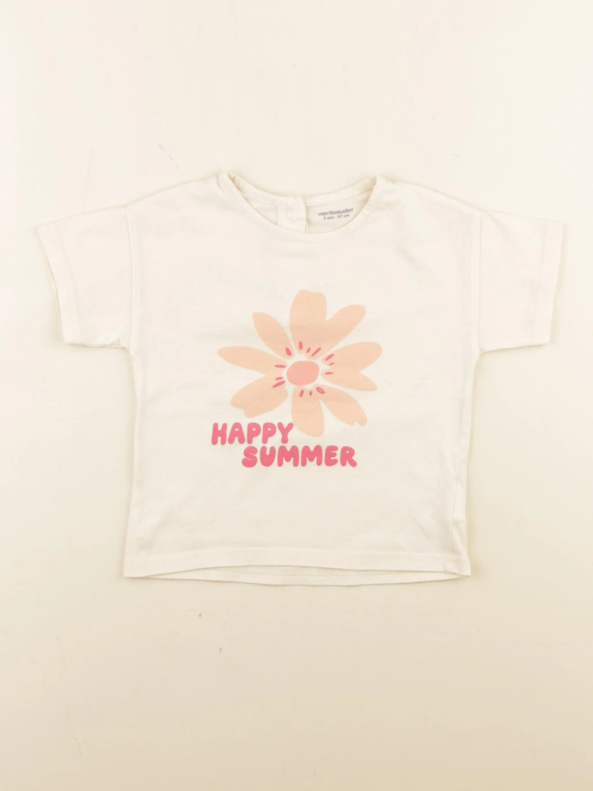 Vertbaudet - tee-shirt beige - 3 ans