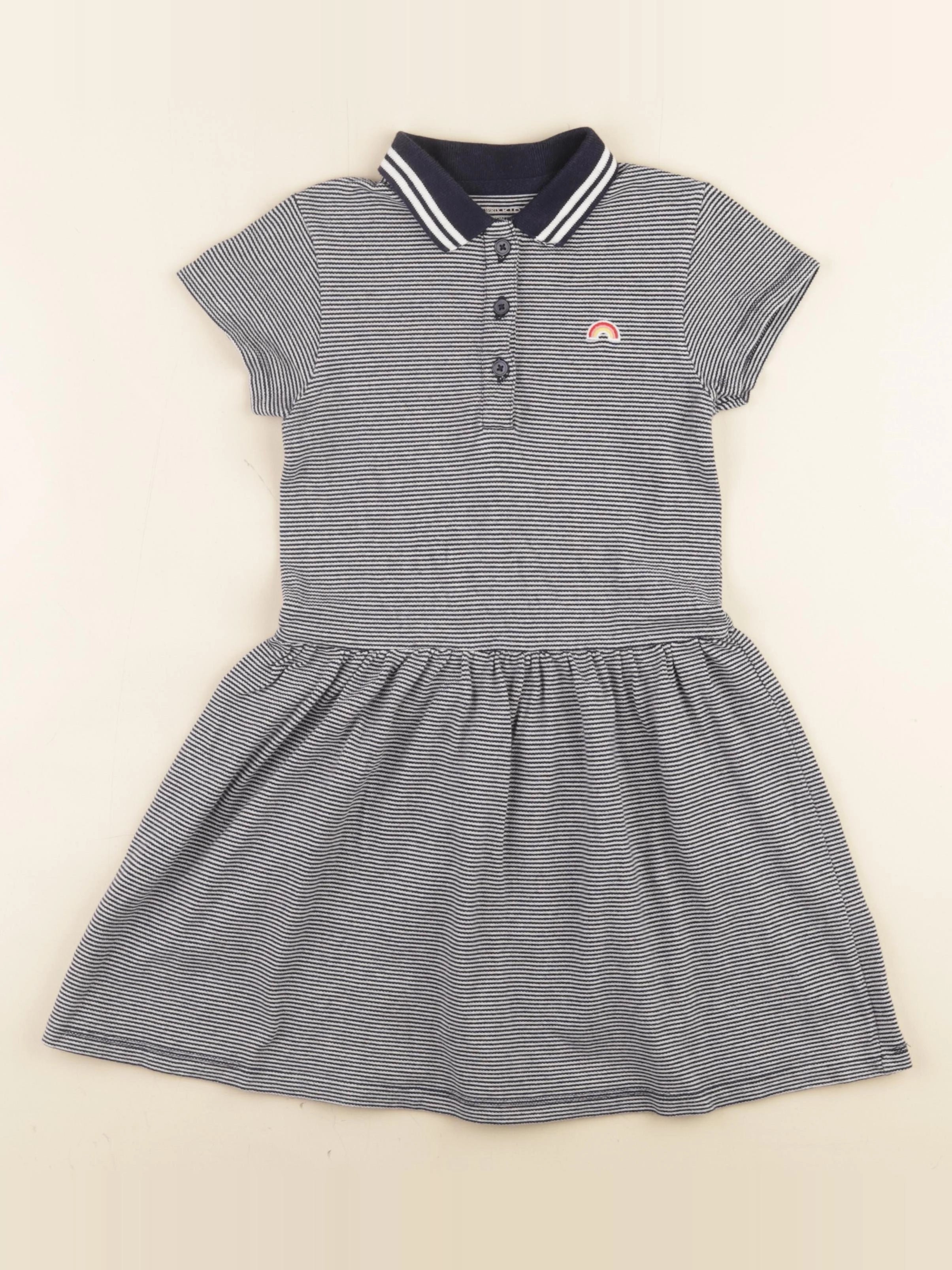 Monoprix - robe blanc, bleu - 6 ans