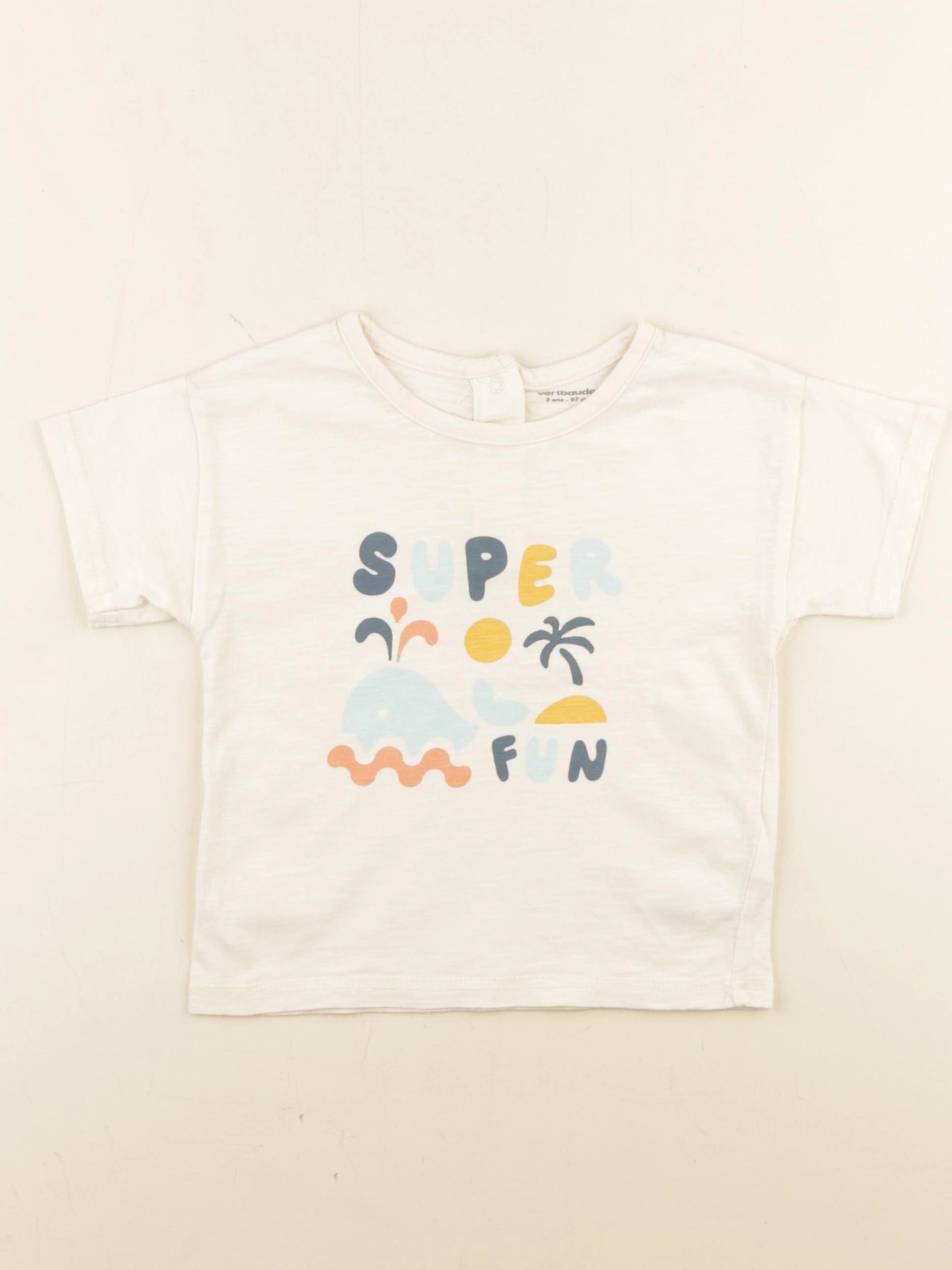 Vertbaudet - tee-shirt beige - 3 ans