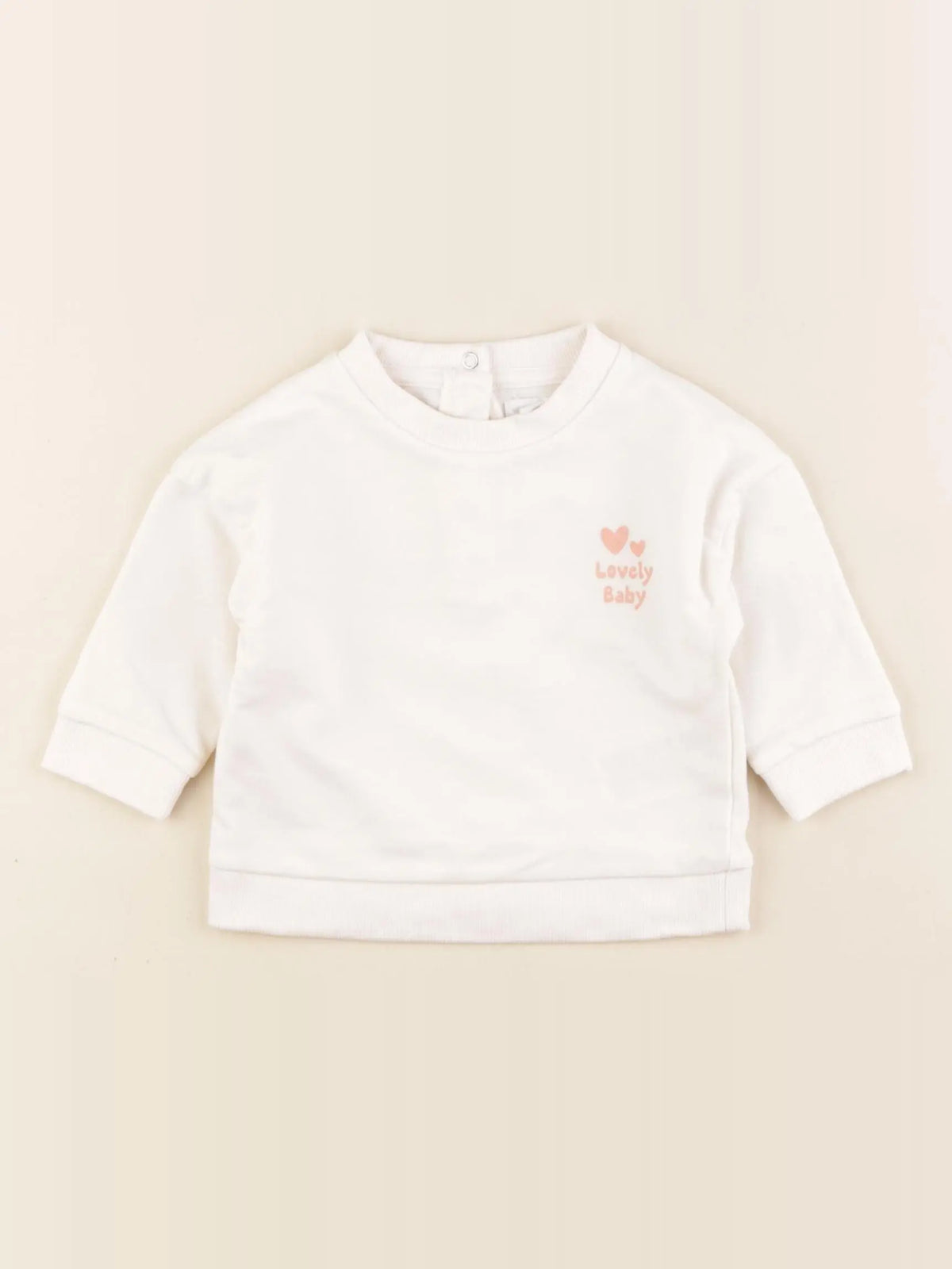 Vertbaudet - sweat beige - 6 mois