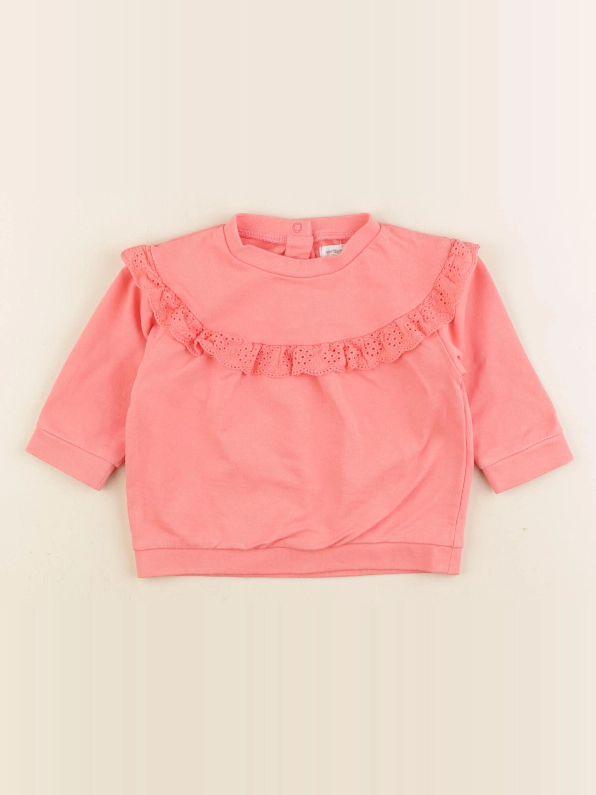 Vertbaudet - sweat rose - 9 mois