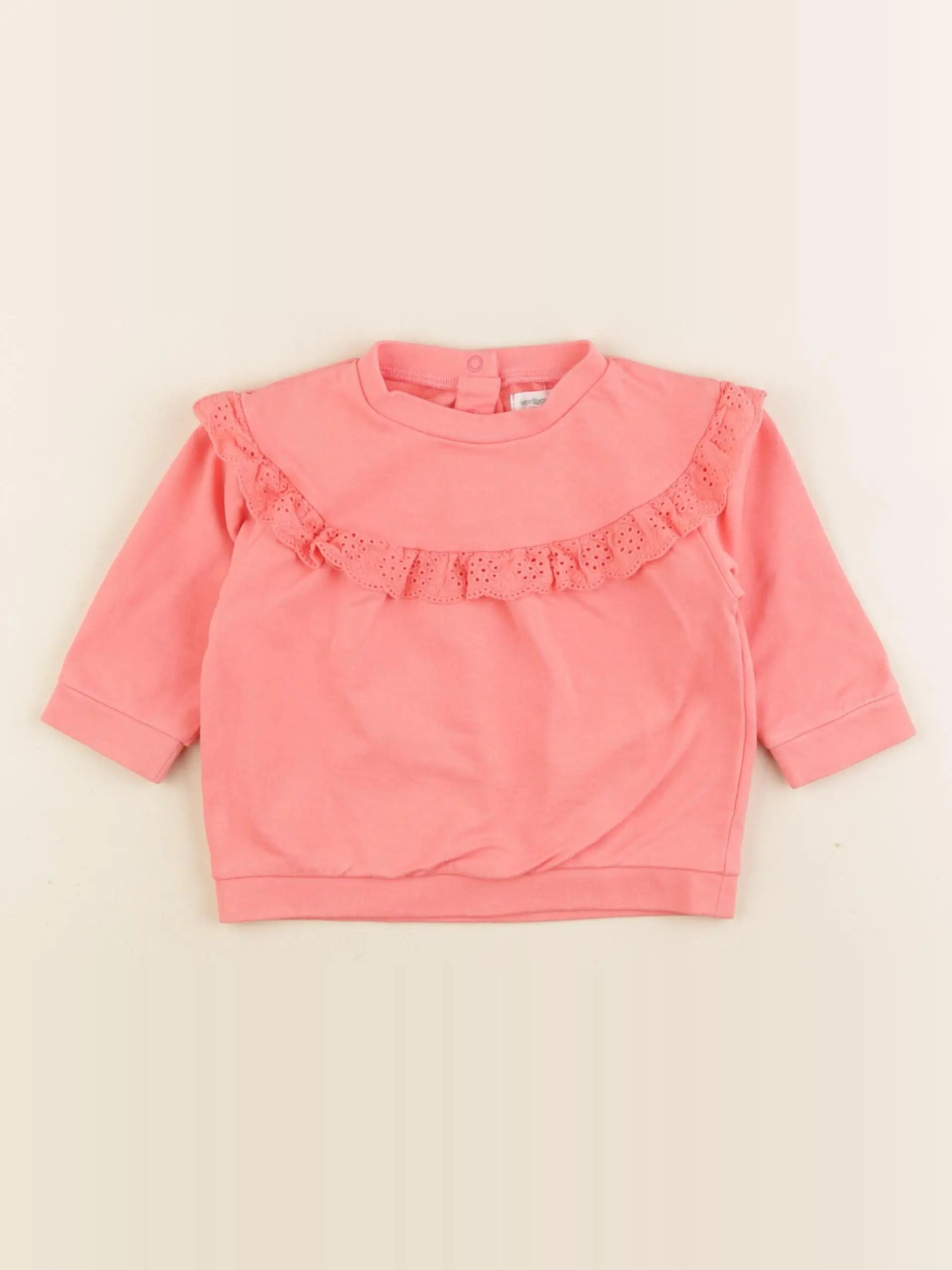 Vertbaudet - sweat rose - 9 mois