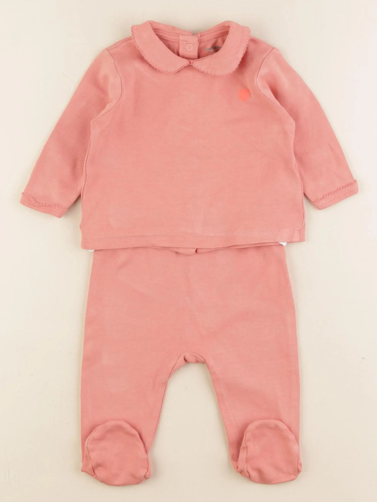 Vertbaudet - pyjama coton rose - 6 mois