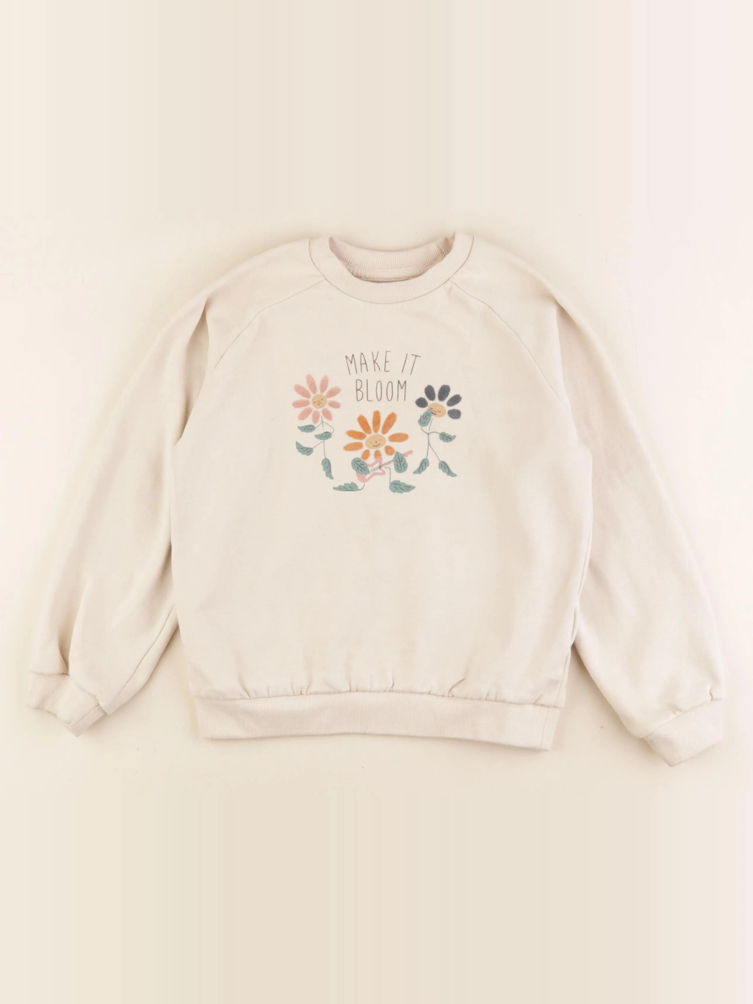 Vertbaudet - sweat beige - 8 ans