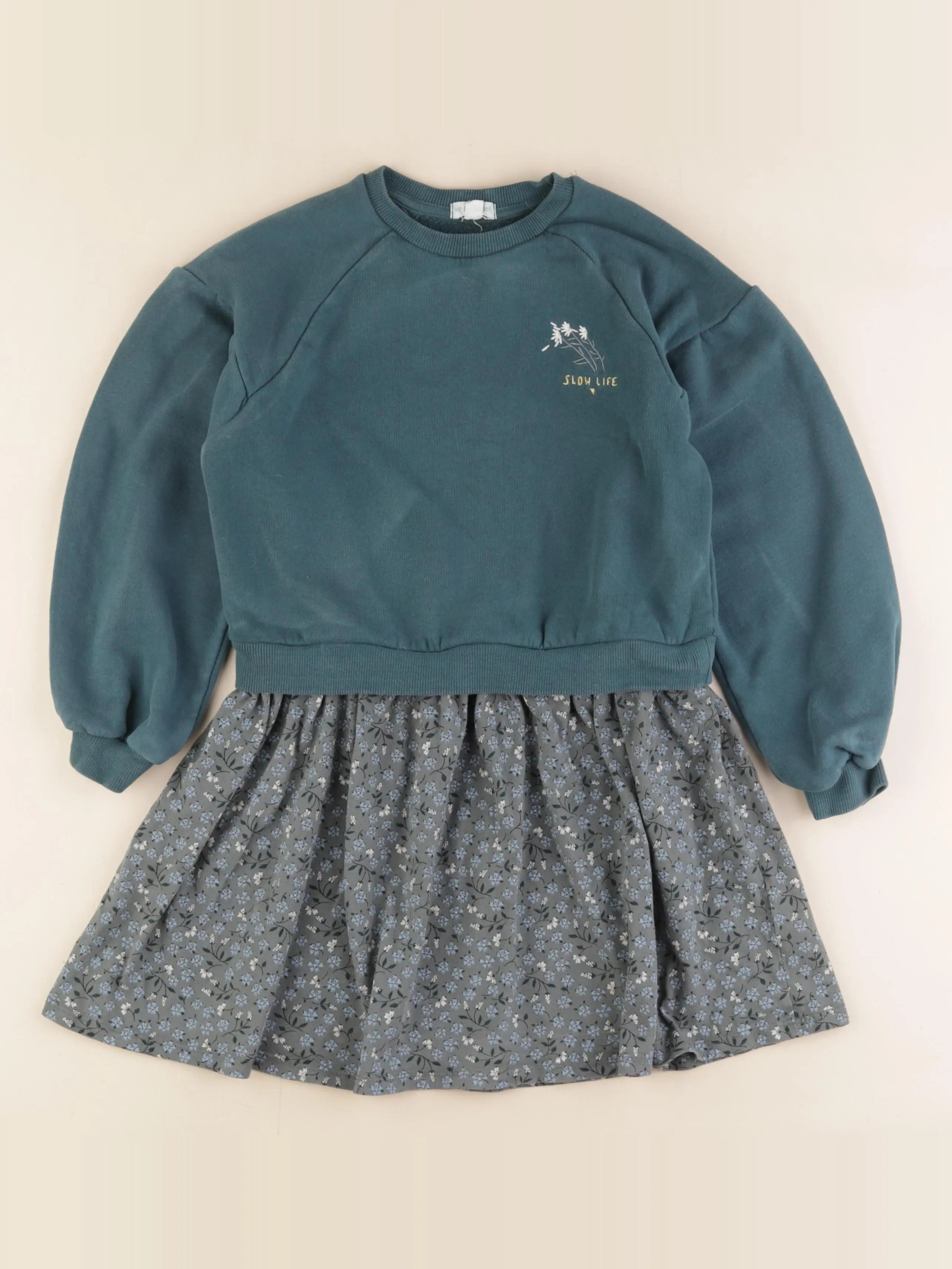 Vertbaudet - robe vert - 8 ans