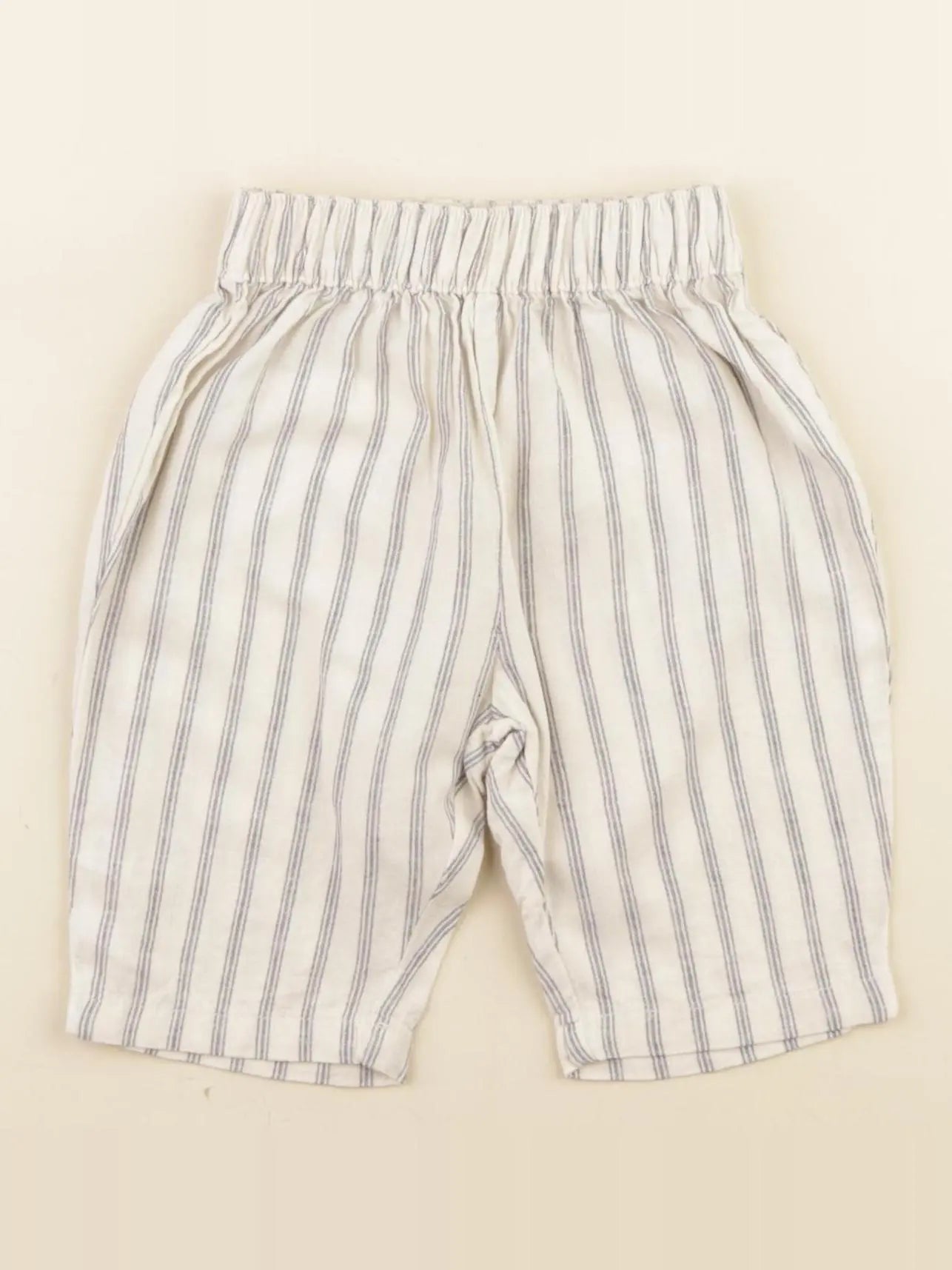 H&M - pantalon beige, bleu - 1/2 mois