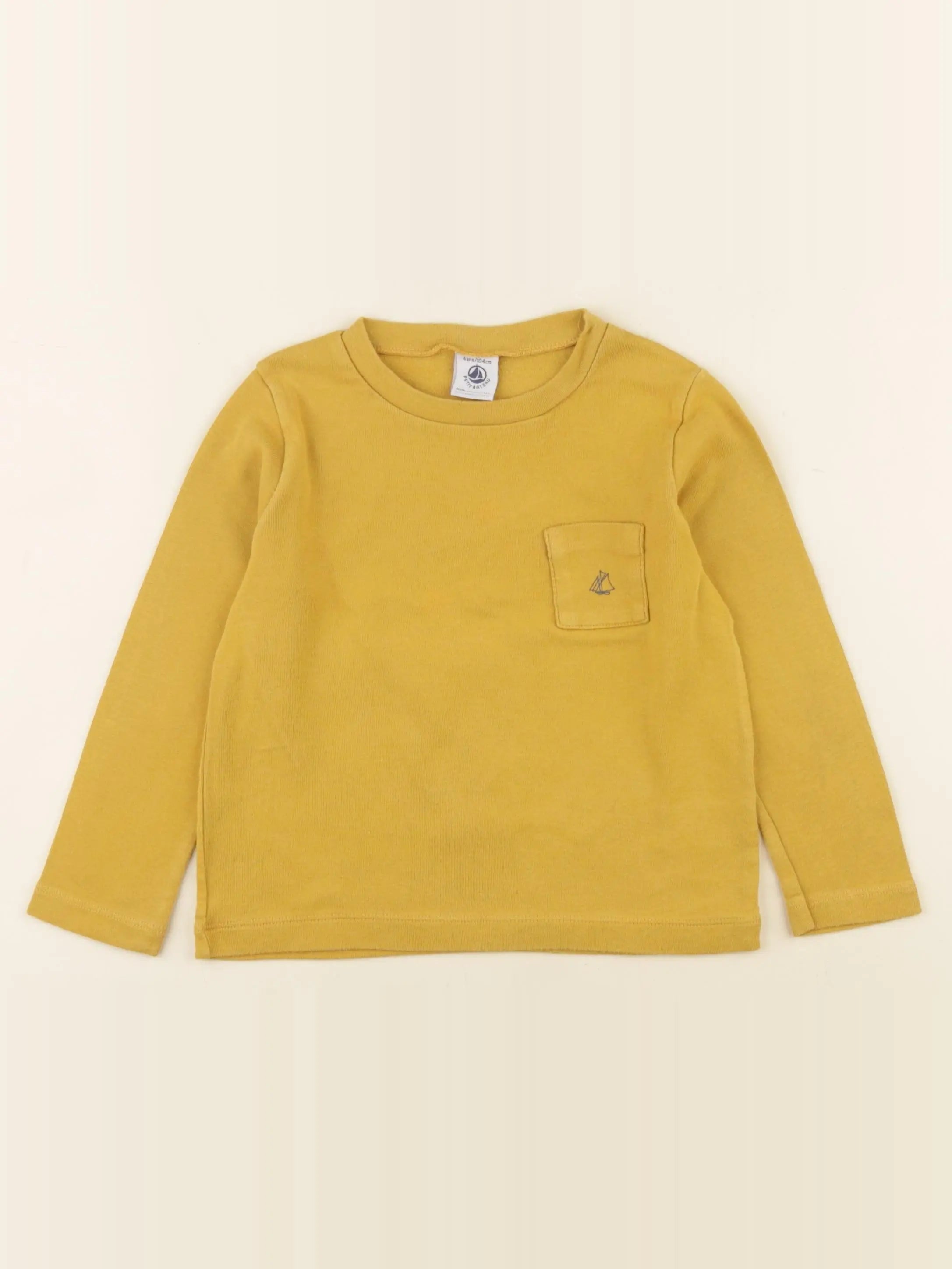 Petit Bateau - tee-shirt jaune - 4 ans