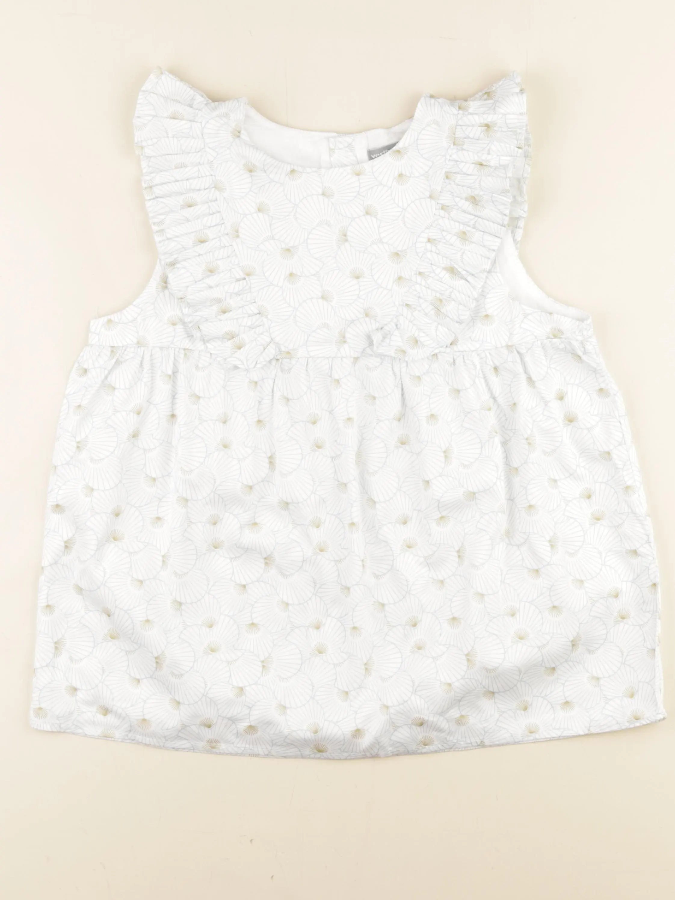 Vertbaudet - blouse blanc, bleu - 12 ans