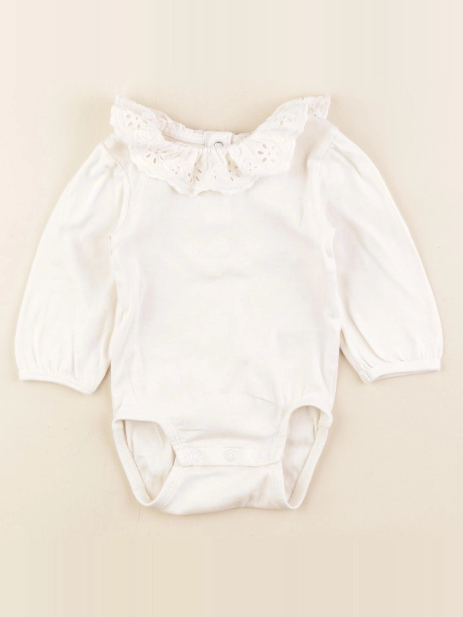 H&M - body à col beige - 4/6 mois