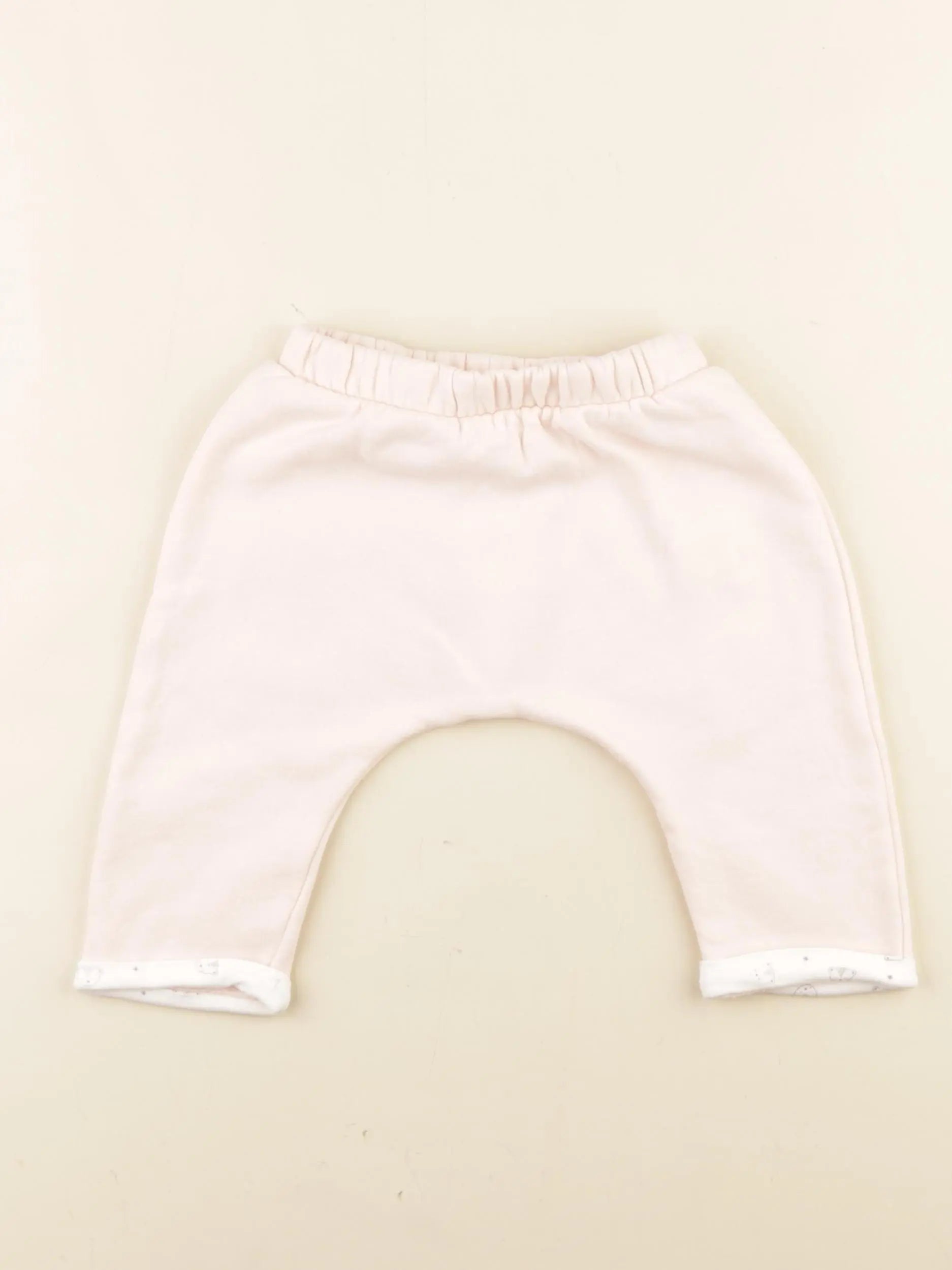 Vertbaudet - sarouel doublé rose - 12 mois