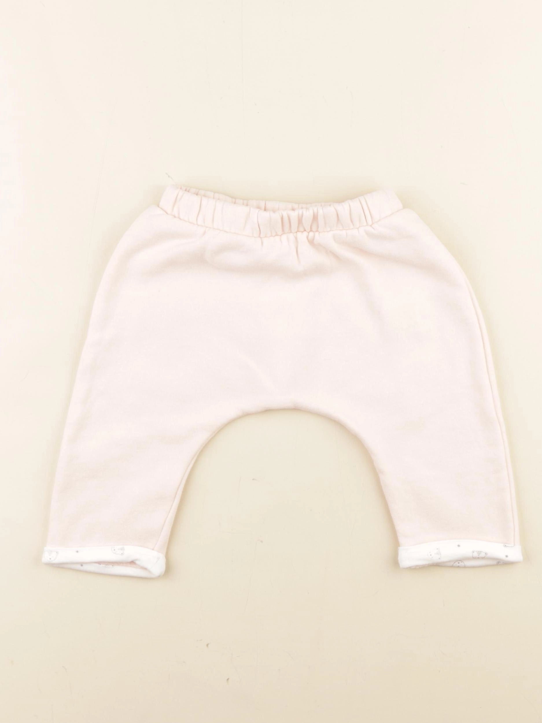 Vertbaudet - sarouel doublé rose - 12 mois