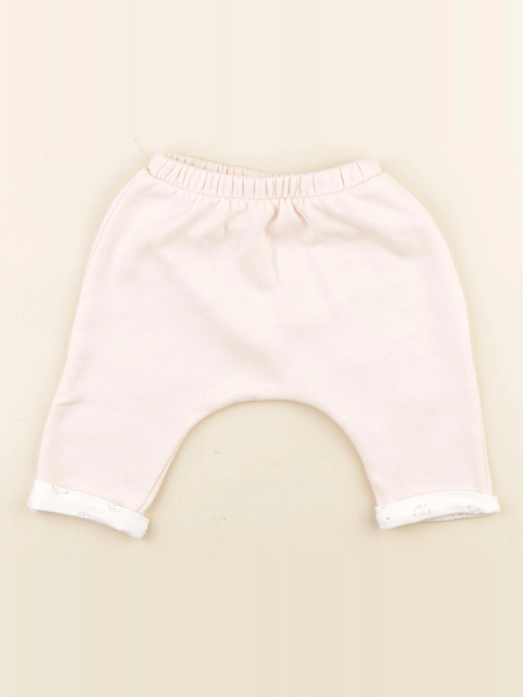 Vertbaudet - sarouel doublé rose - 6 mois