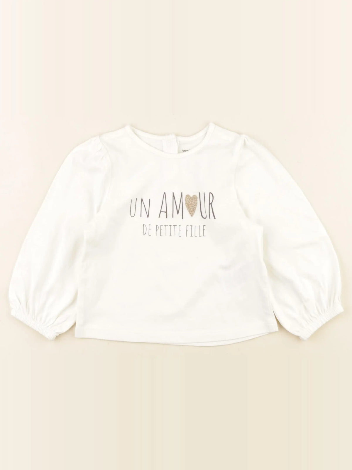 Vertbaudet - tee-shirt blanc, or - 18 mois