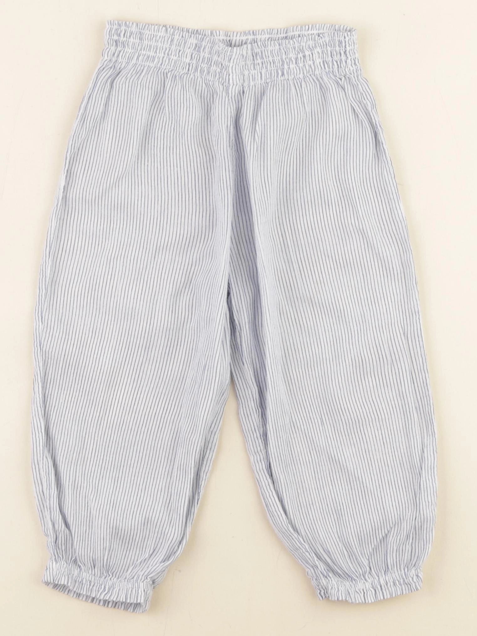 Boutchou - pantalon blanc, bleu - 24 mois