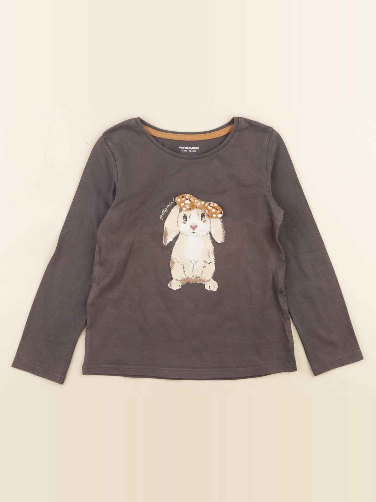 Vertbaudet - tee-shirt marron - 4 ans