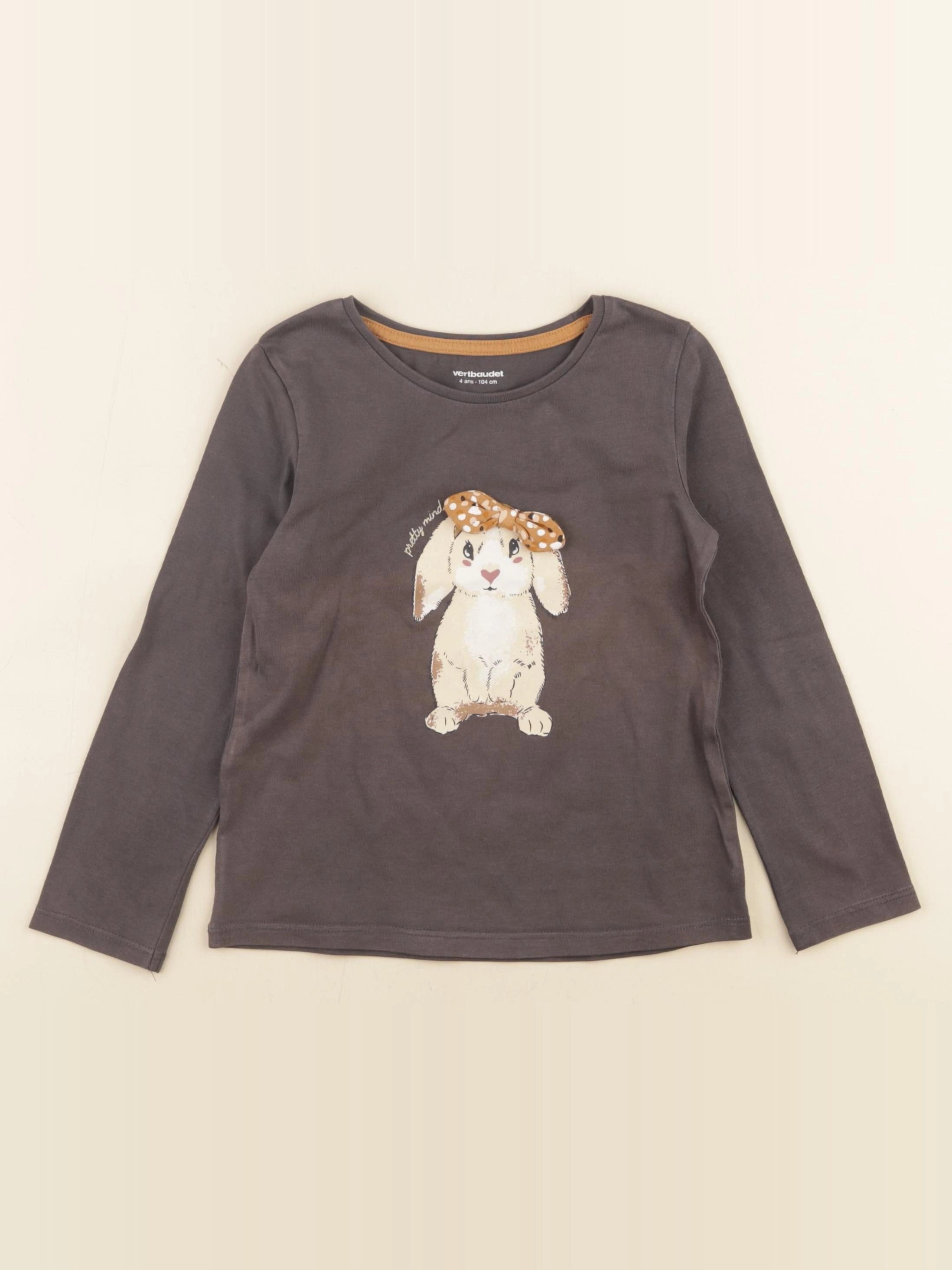Vertbaudet - tee-shirt marron - 4 ans