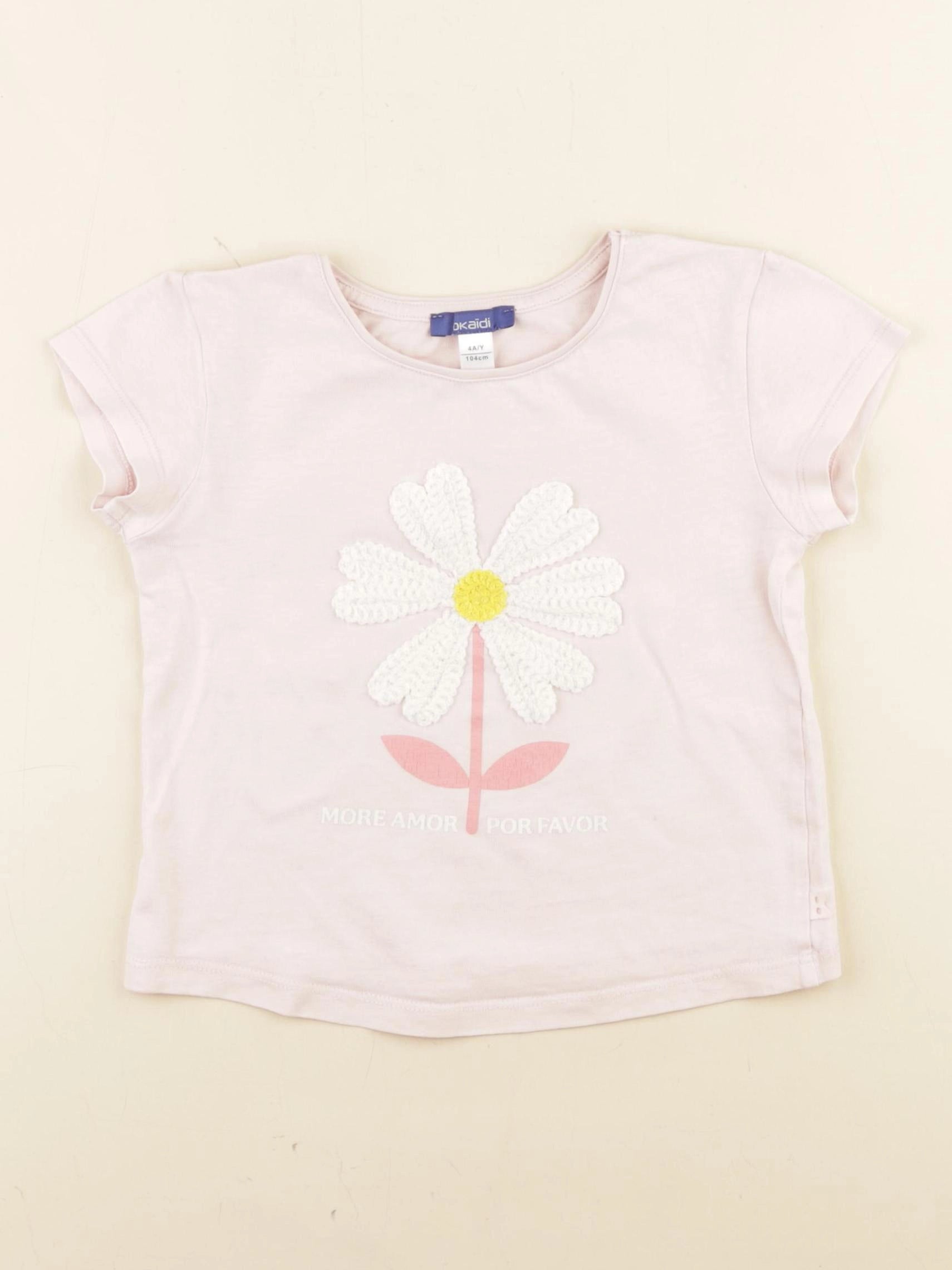 Okaidi - tee-shirt rose - 4 ans