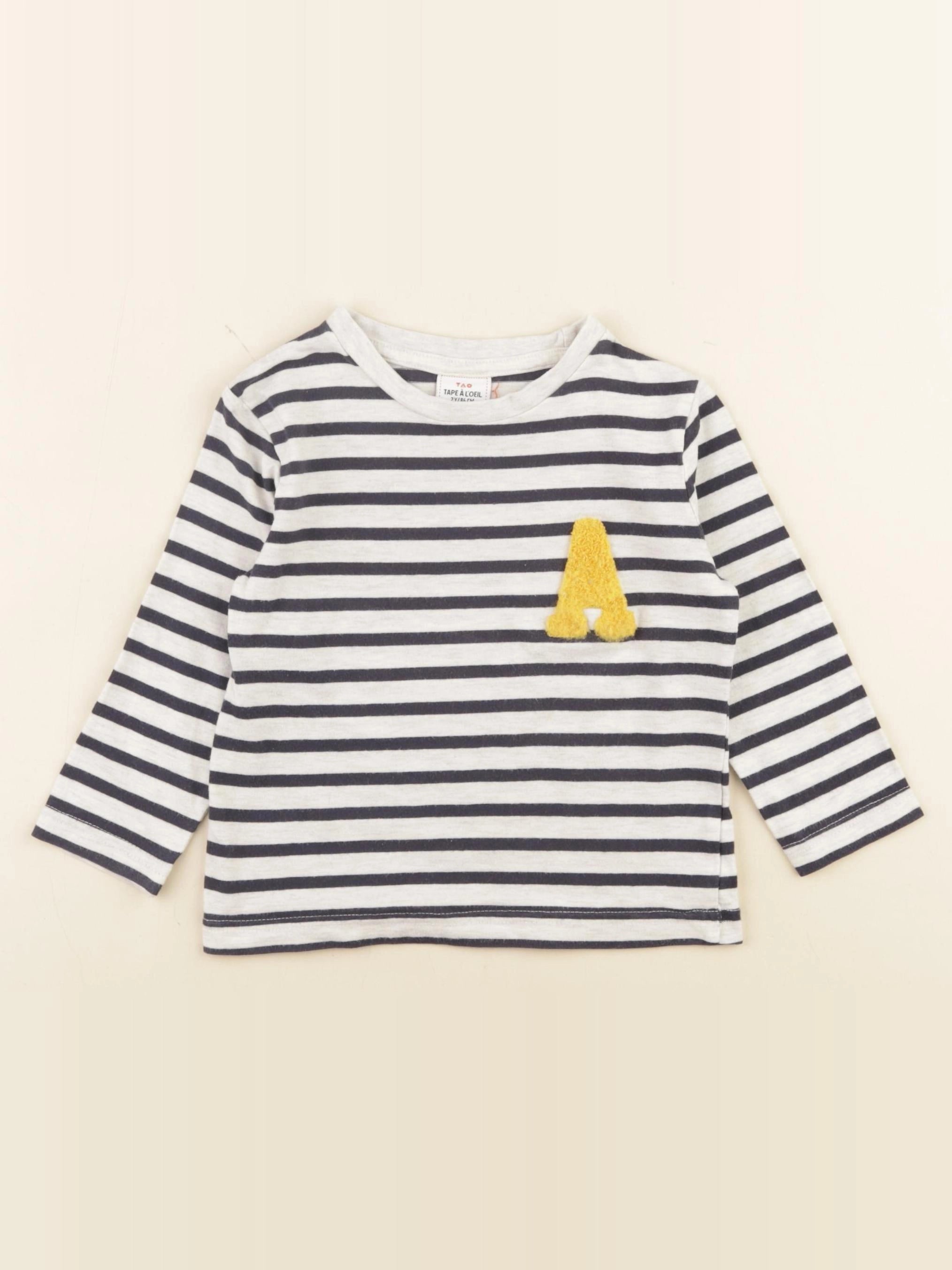 Tape à l'oeil - tee-shirt bleu, blanc - 2 ans