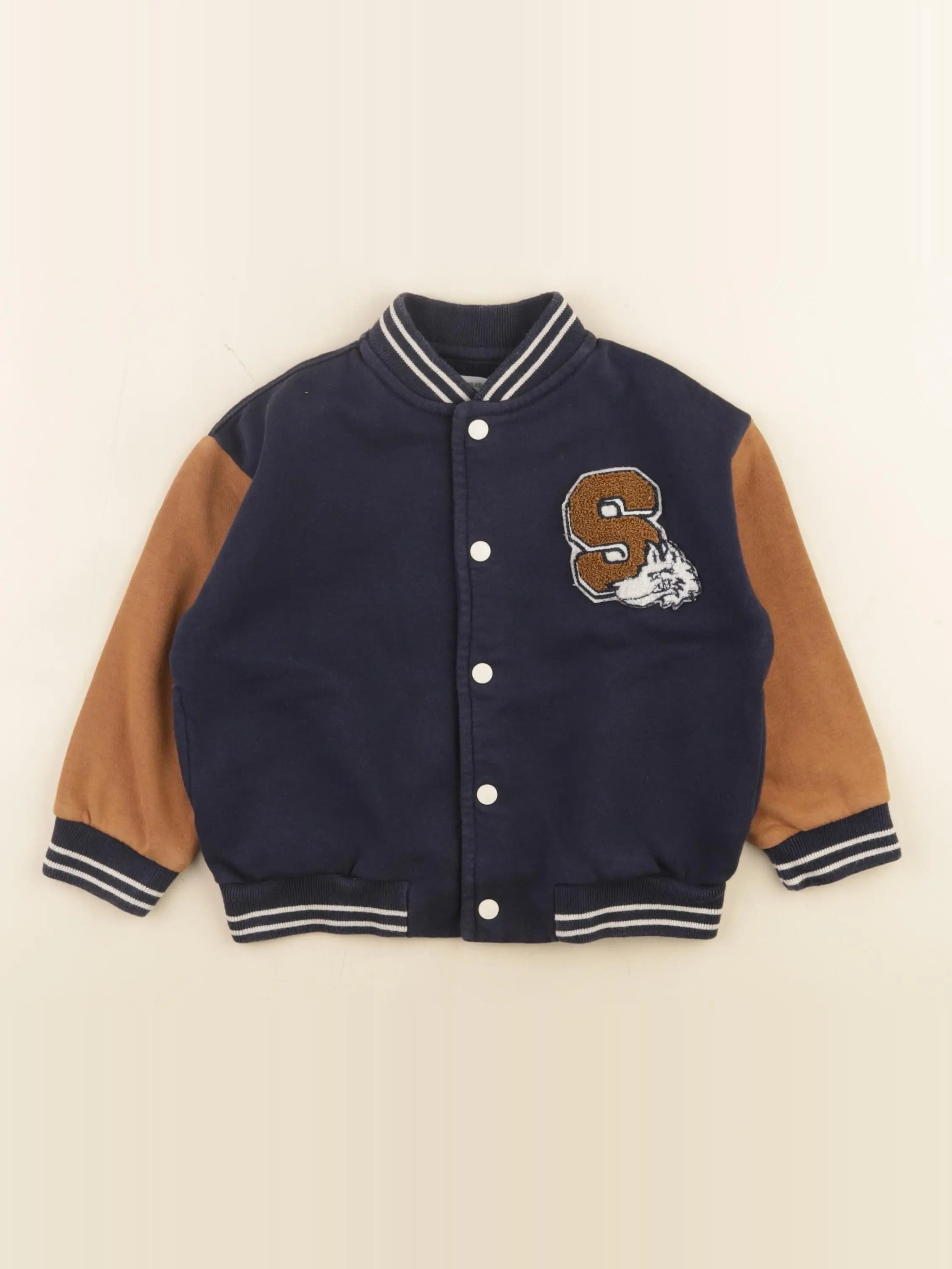 Vertbaudet - veste imprimé au dos bleu, marron - 3 ans