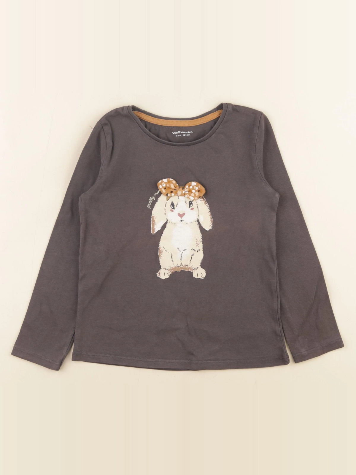 Vertbaudet - tee-shirt marron - 4 ans
