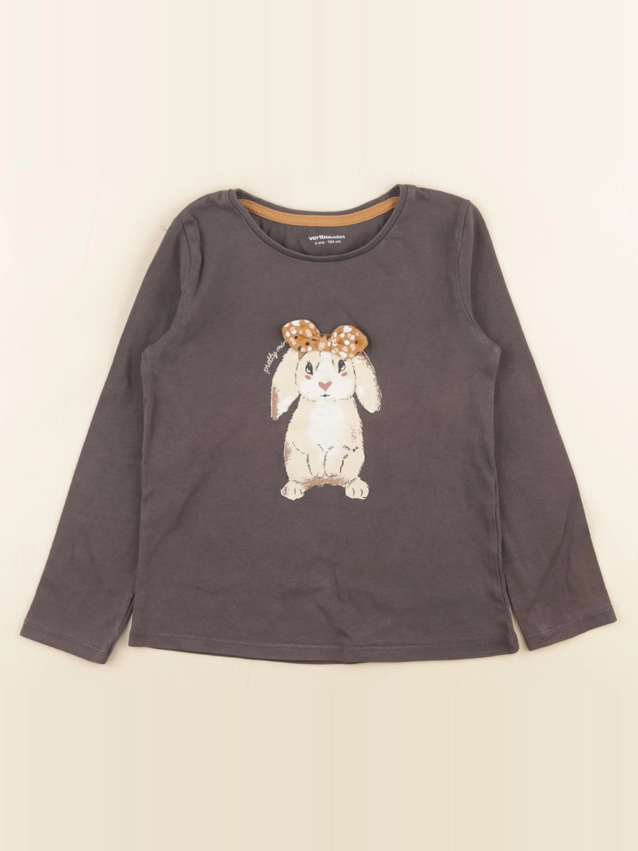 Vertbaudet - tee-shirt marron - 4 ans