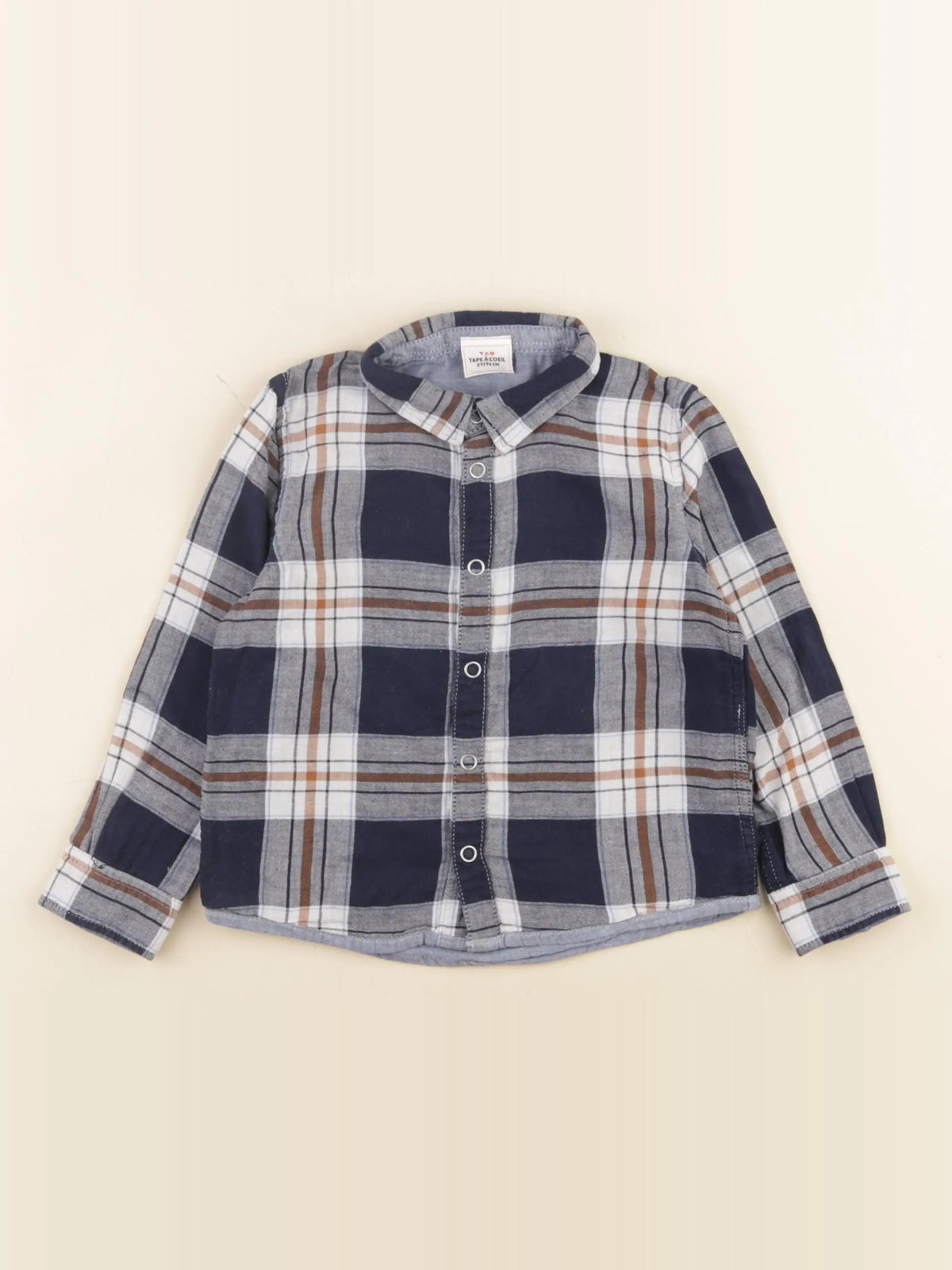 Tape à l'oeil - chemise bleu, marron - 3 ans