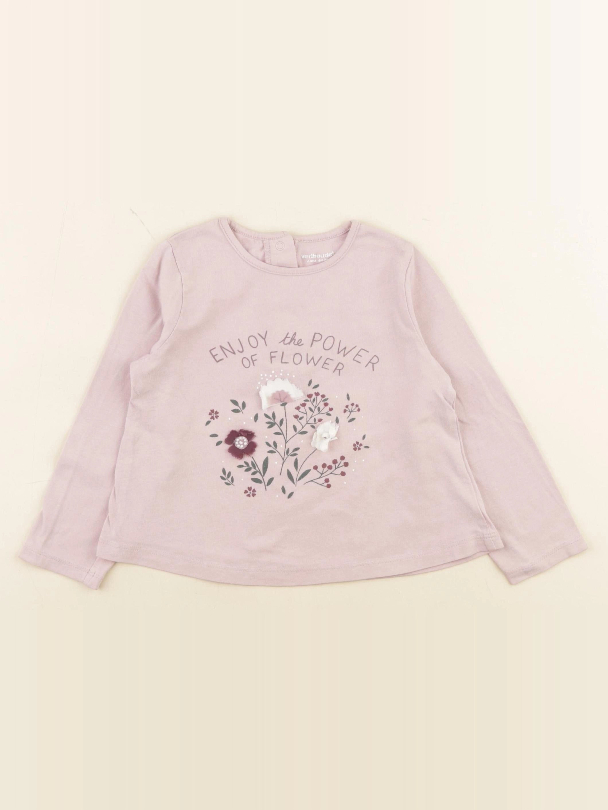 Vertbaudet - tee-shirt rose - 2 ans