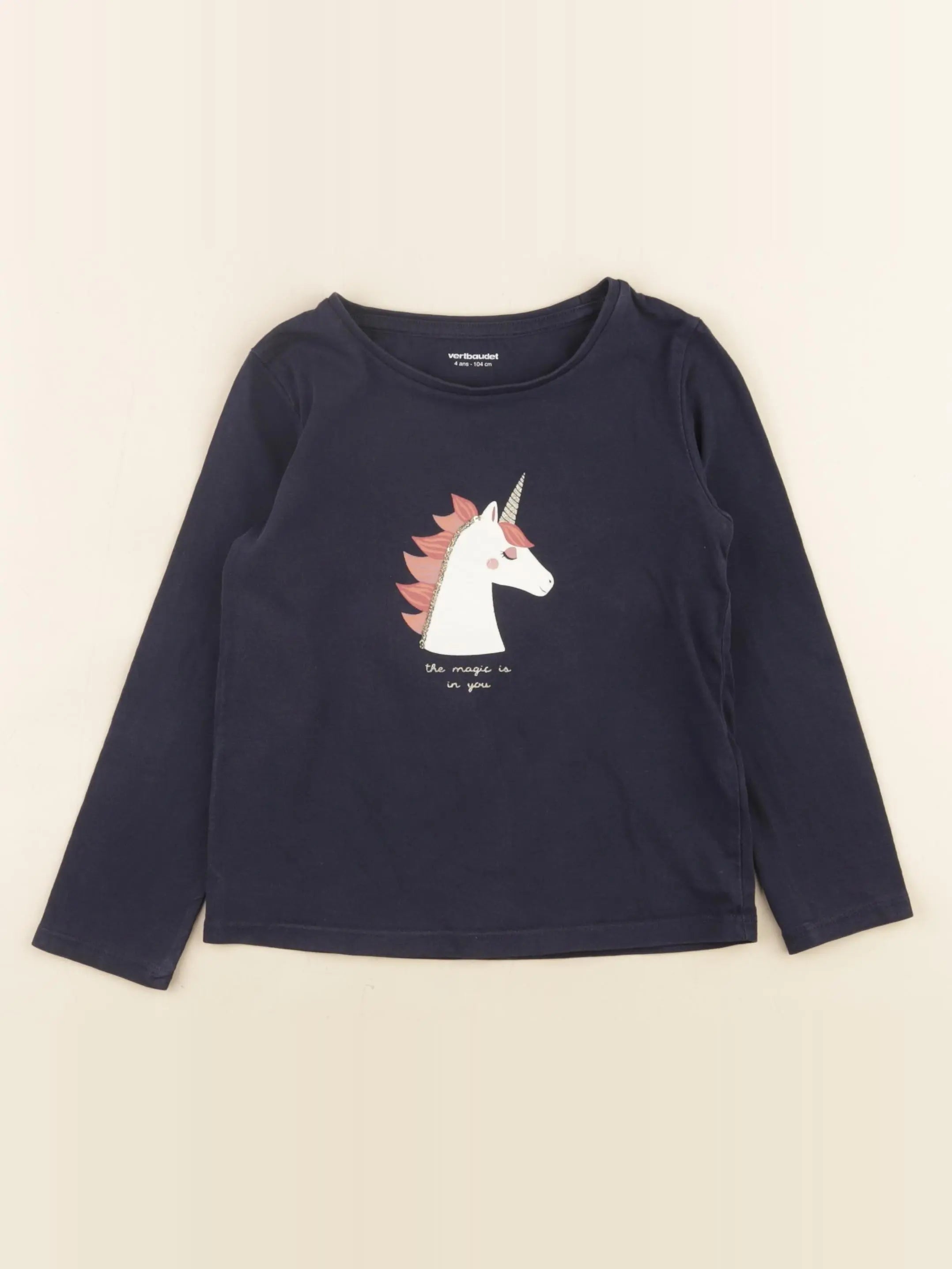 Vertbaudet - tee-shirt bleu - 4 ans
