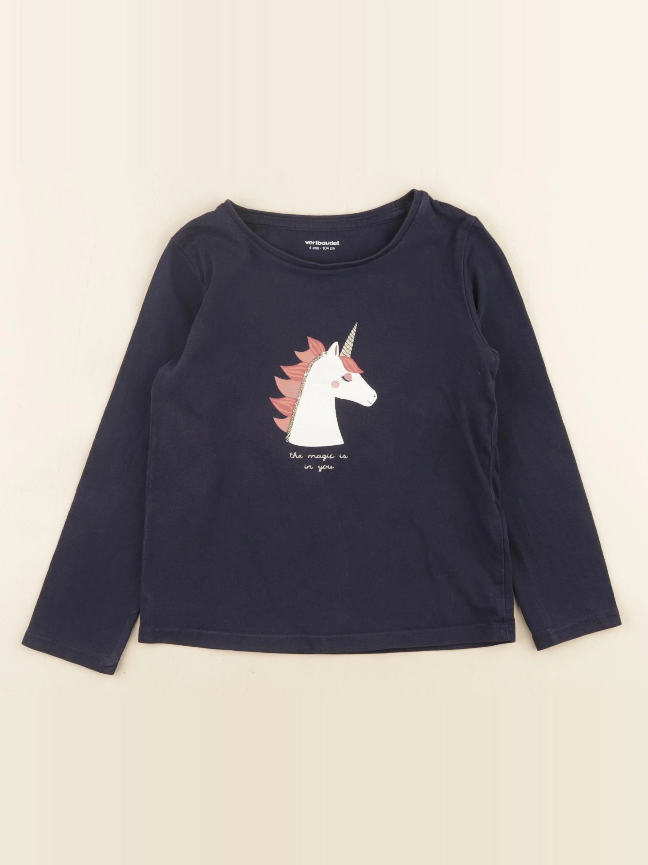 Vertbaudet - tee-shirt bleu - 4 ans