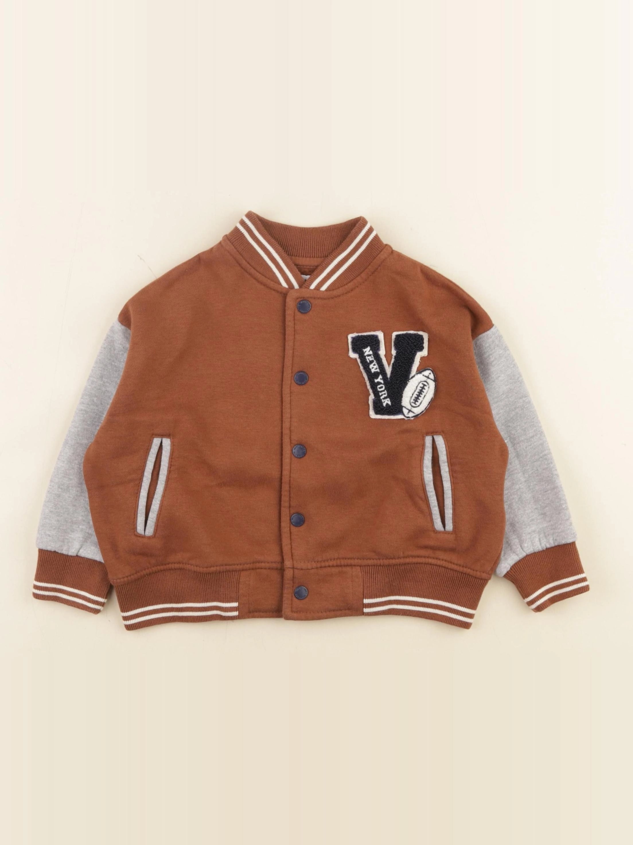 Vertbaudet - veste marron, gris - 4 ans