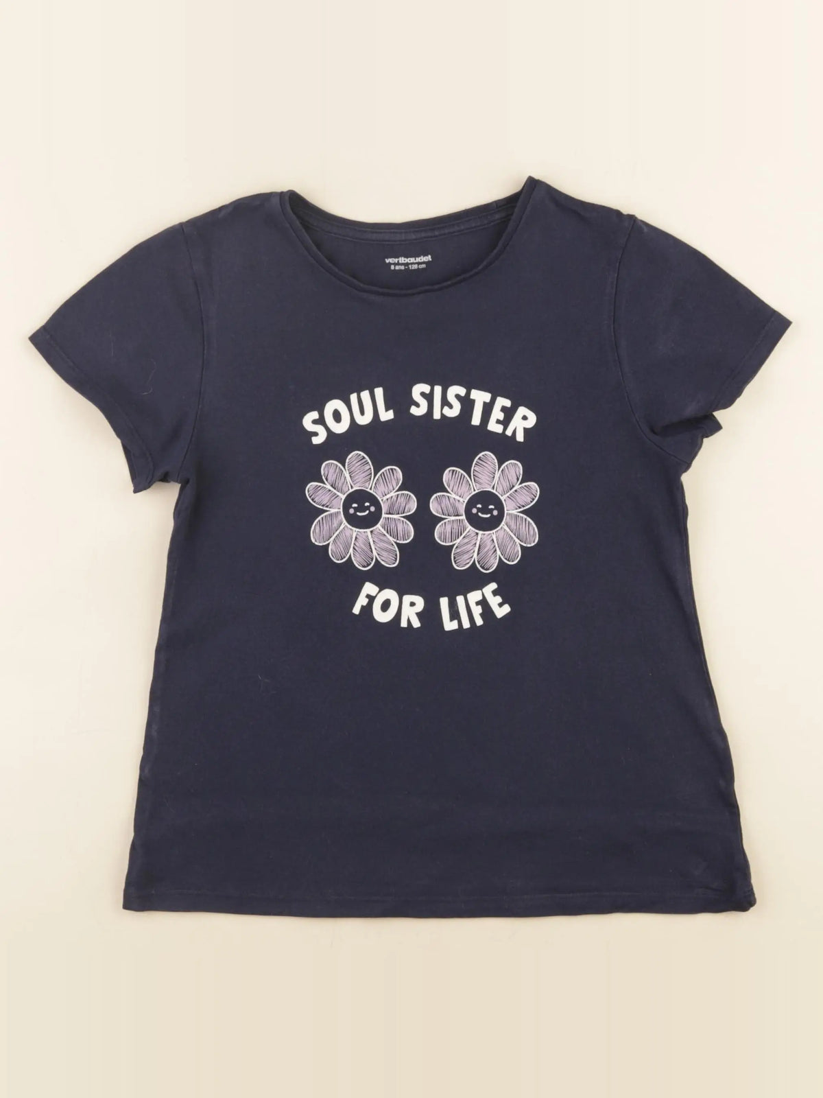 Vertbaudet - tee-shirt bleu - 8 ans