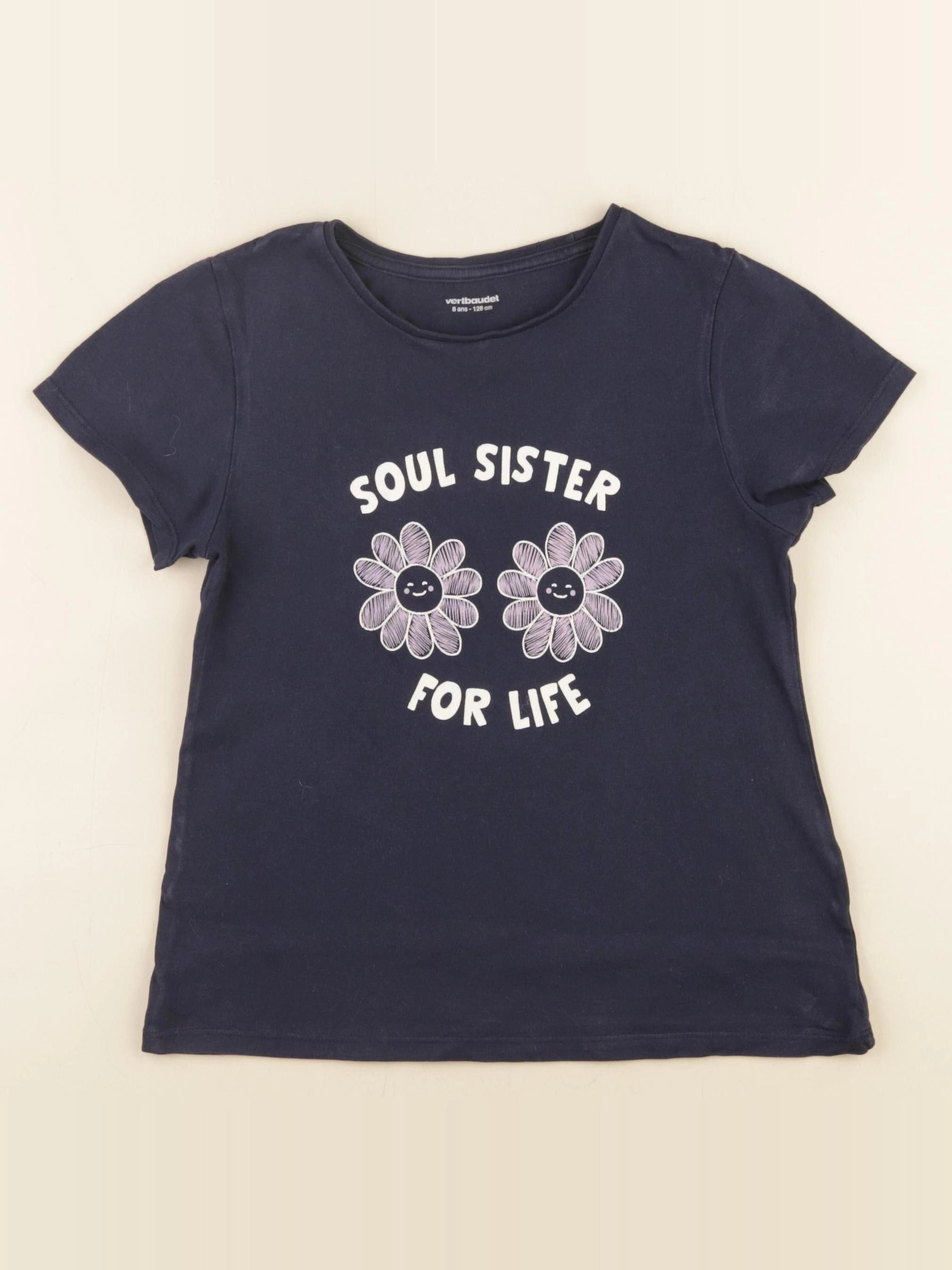 Vertbaudet - tee-shirt bleu - 8 ans