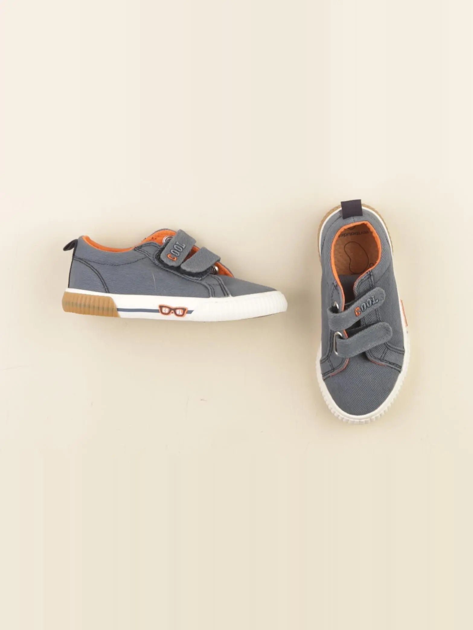 Vertbaudet - tennis à scratch/ lacets bleu - pointure 26