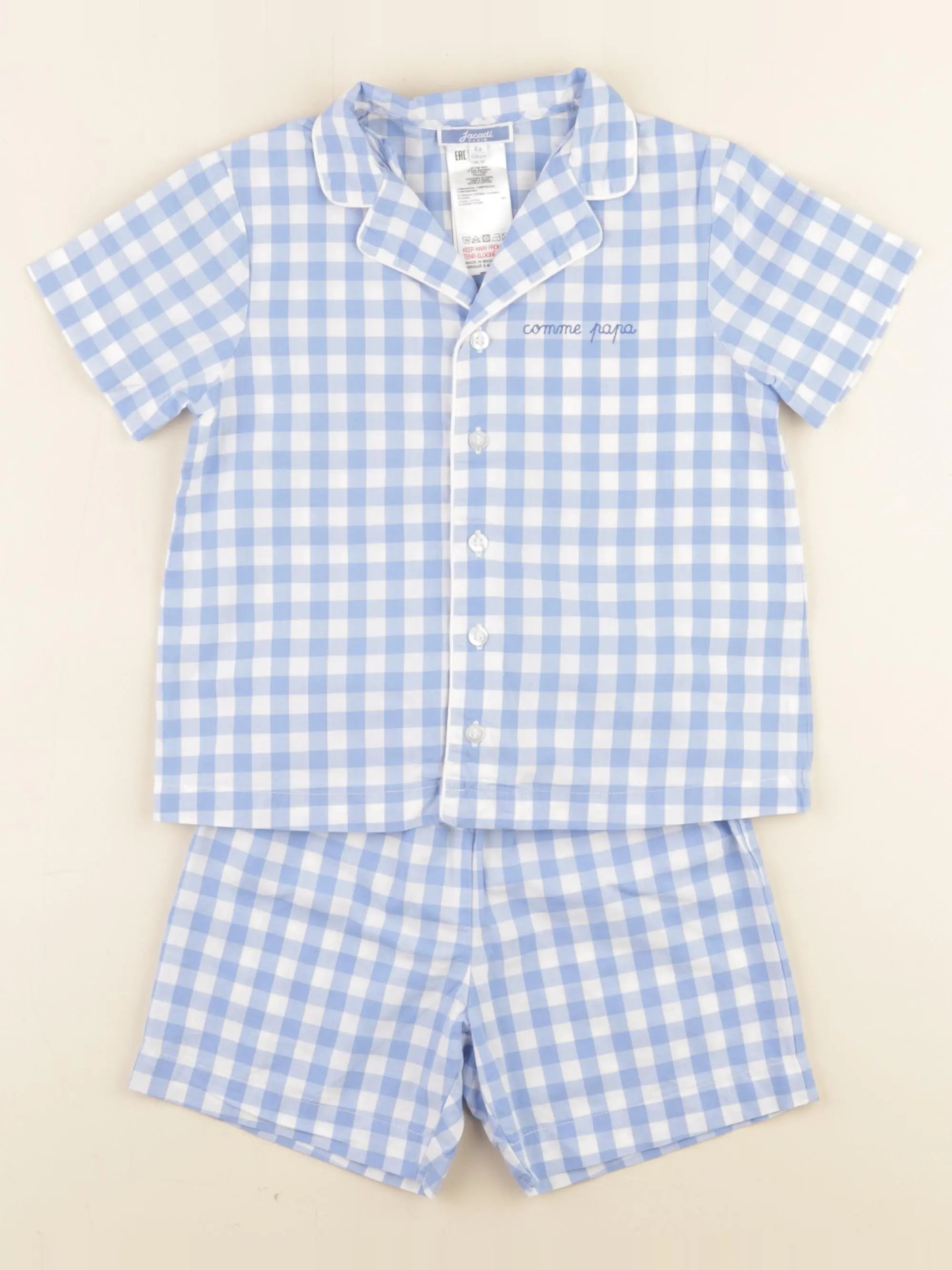 Jacadi - pyjama coton bleu, blanc - 4 ans