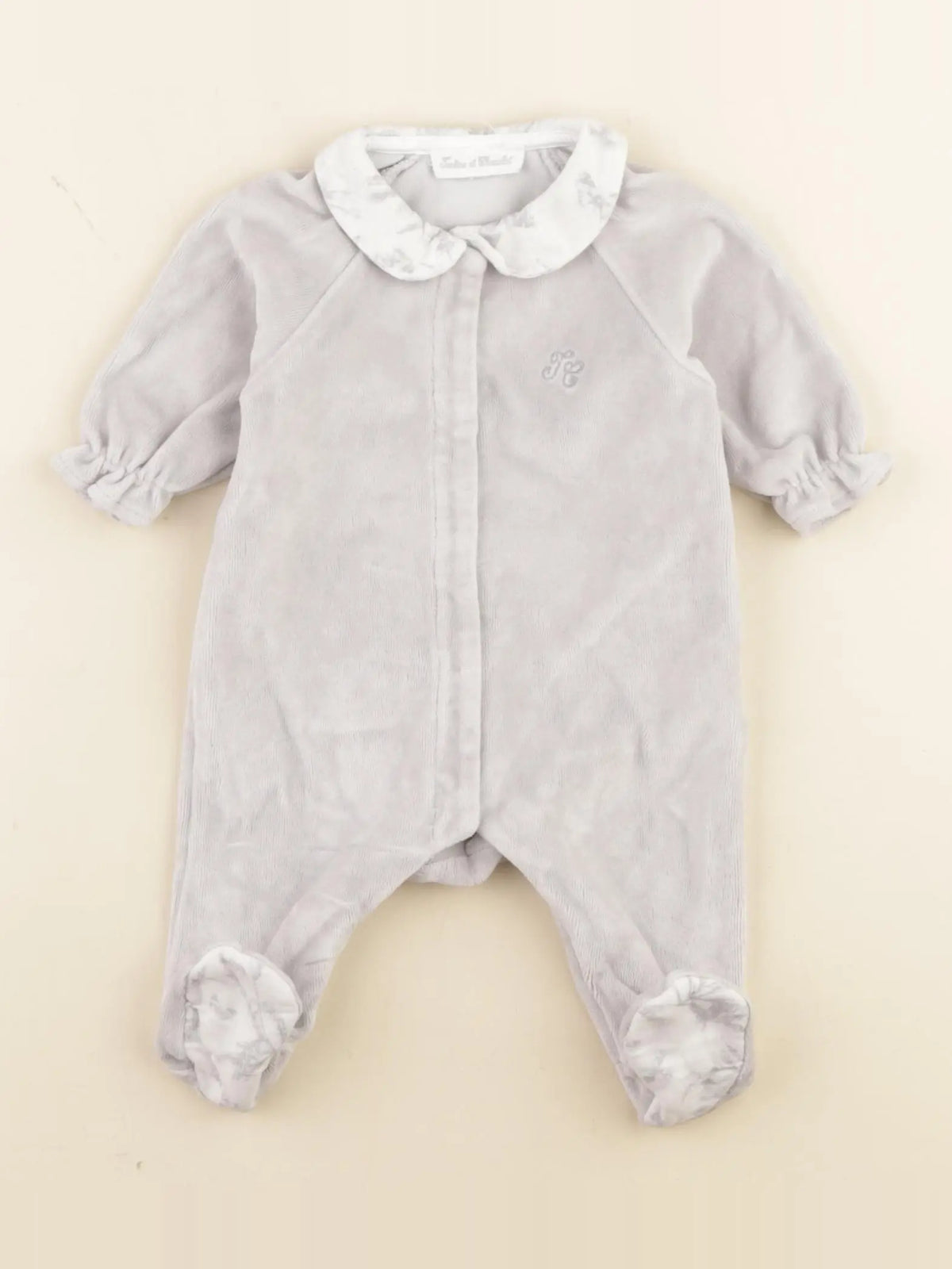 Tartine & Chocolat - pyjama velours bleu - 1 mois