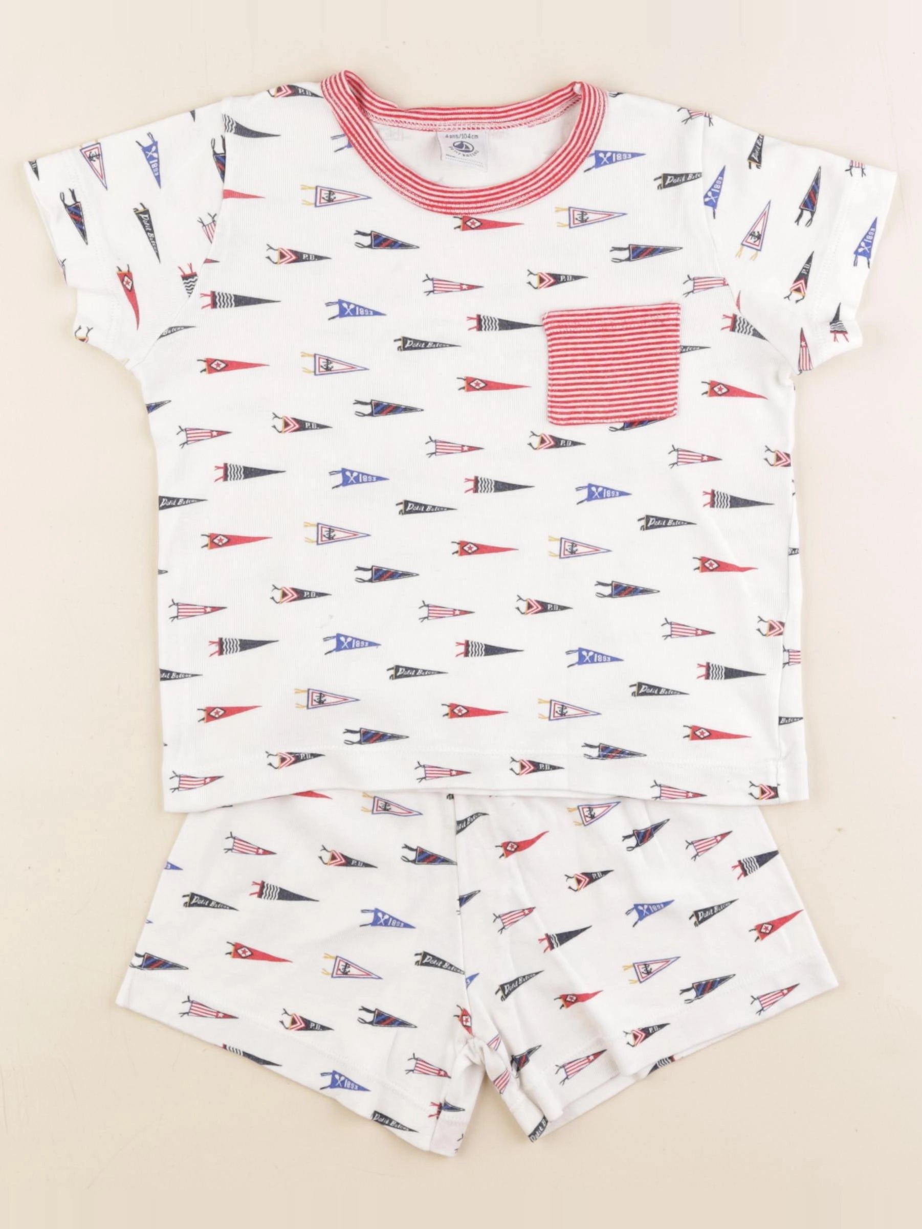 Petit Bateau - pyjama coton blanc - 4 ans