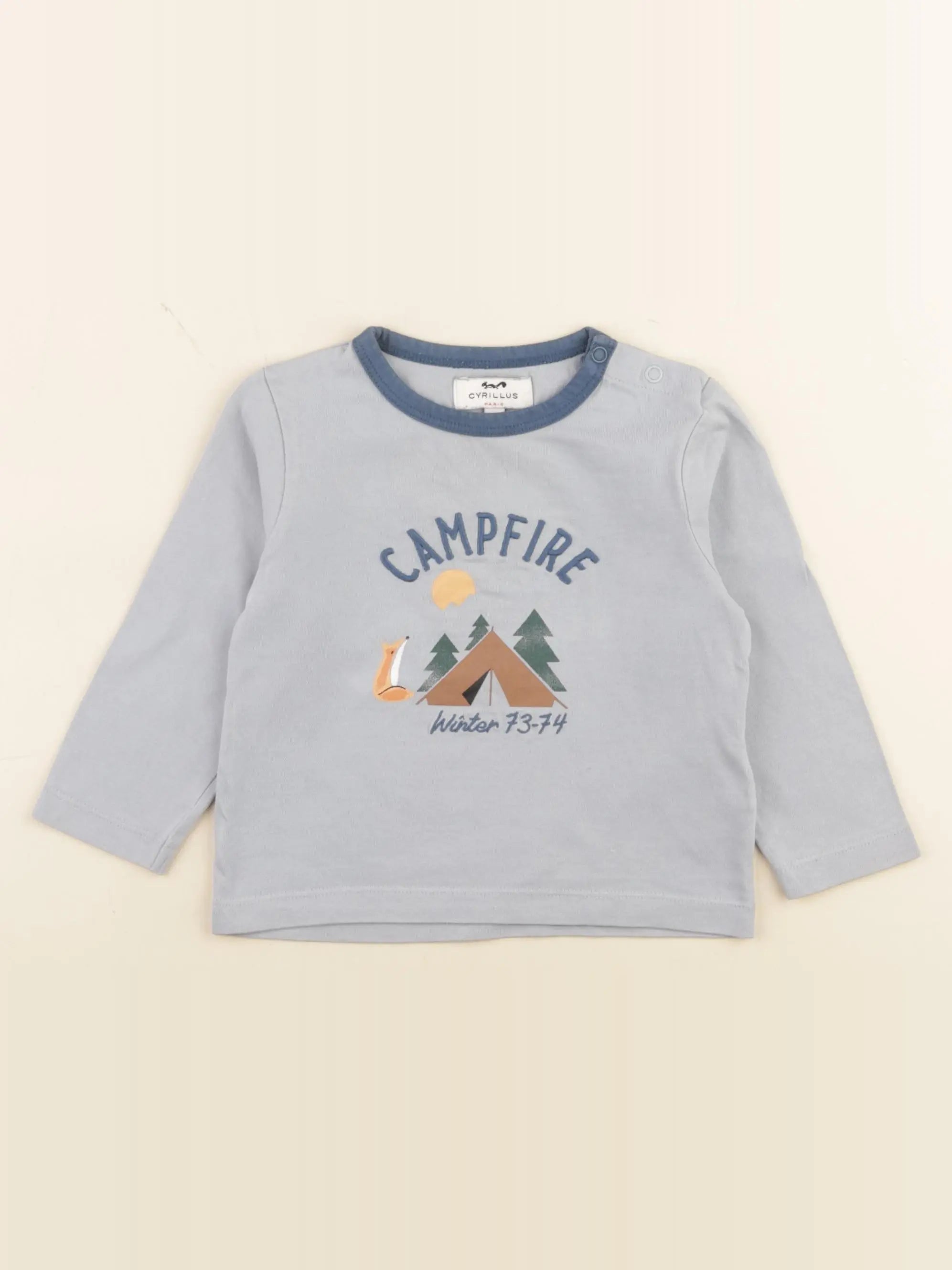 Cyrillus - tee-shirt bleu - 24 mois