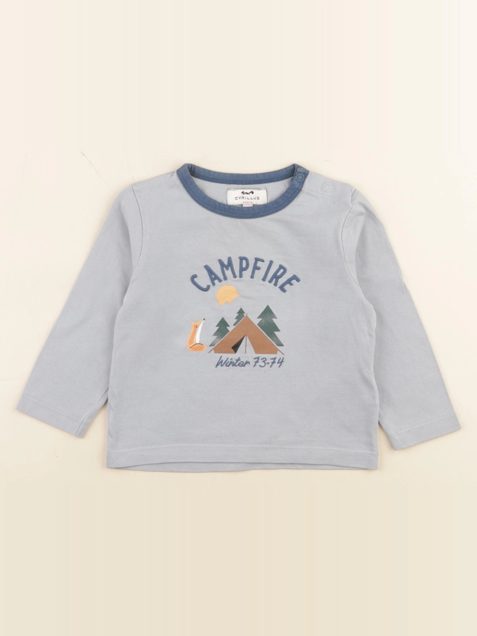 Cyrillus - tee-shirt bleu - 24 mois