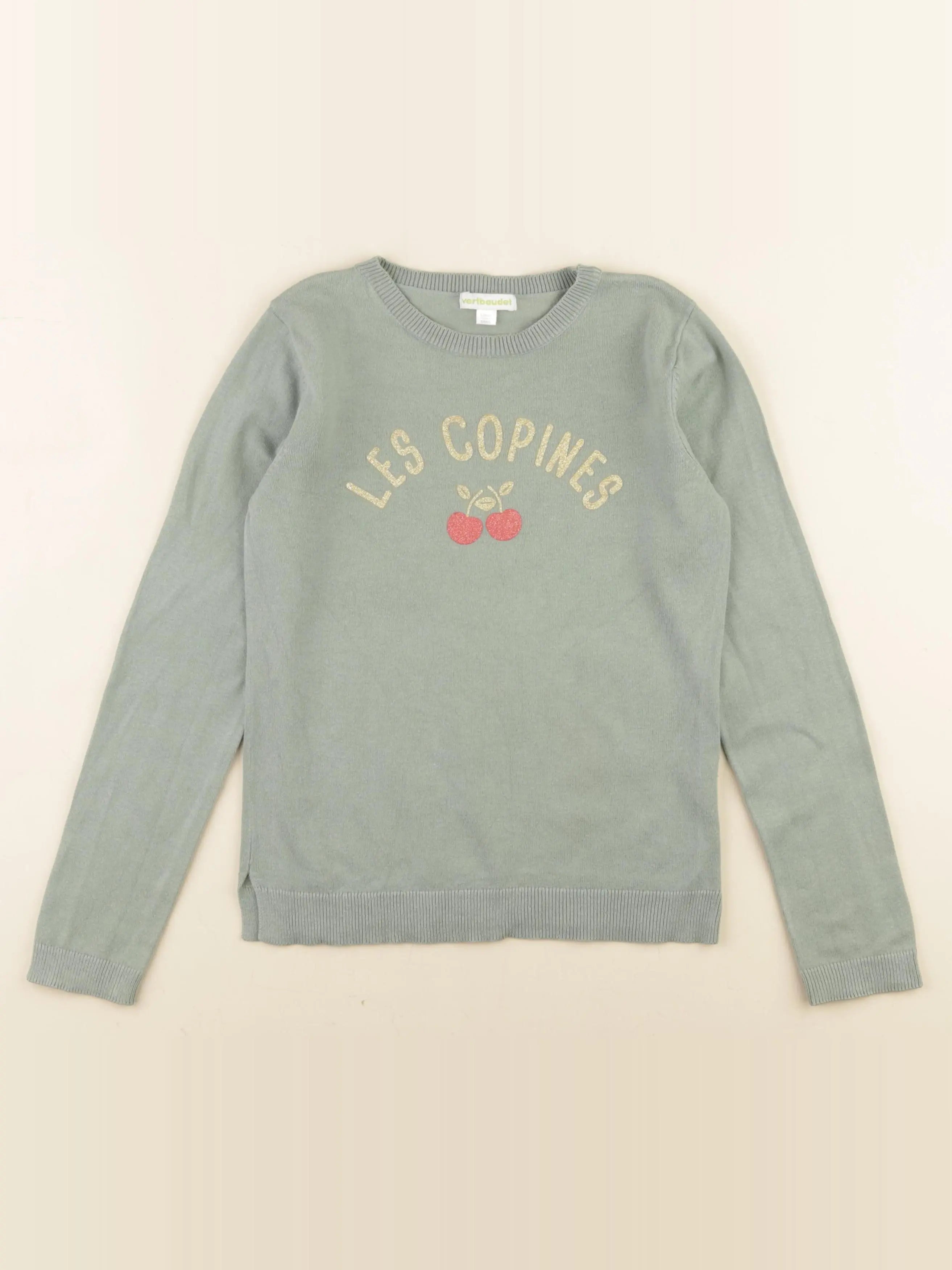 Vertbaudet - pull vert - 8 ans