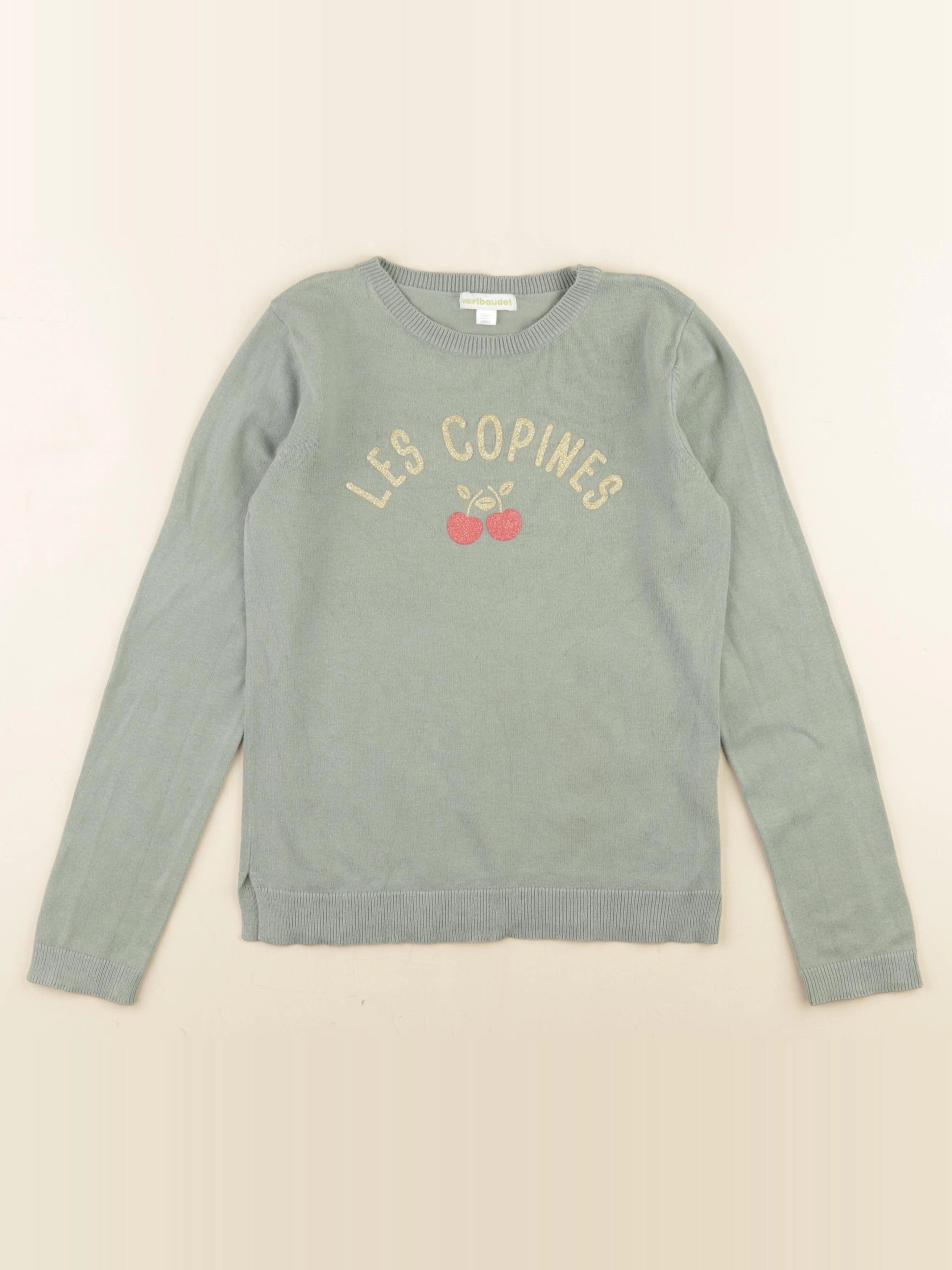 Vertbaudet - pull vert - 8 ans