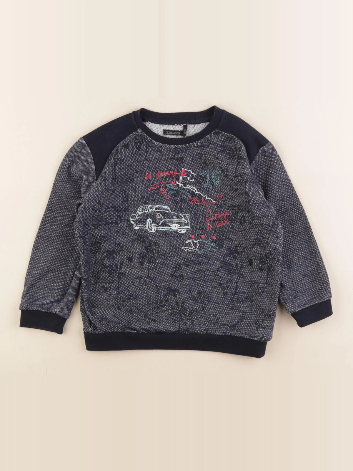 IKKS - sweat bleu - 3 ans